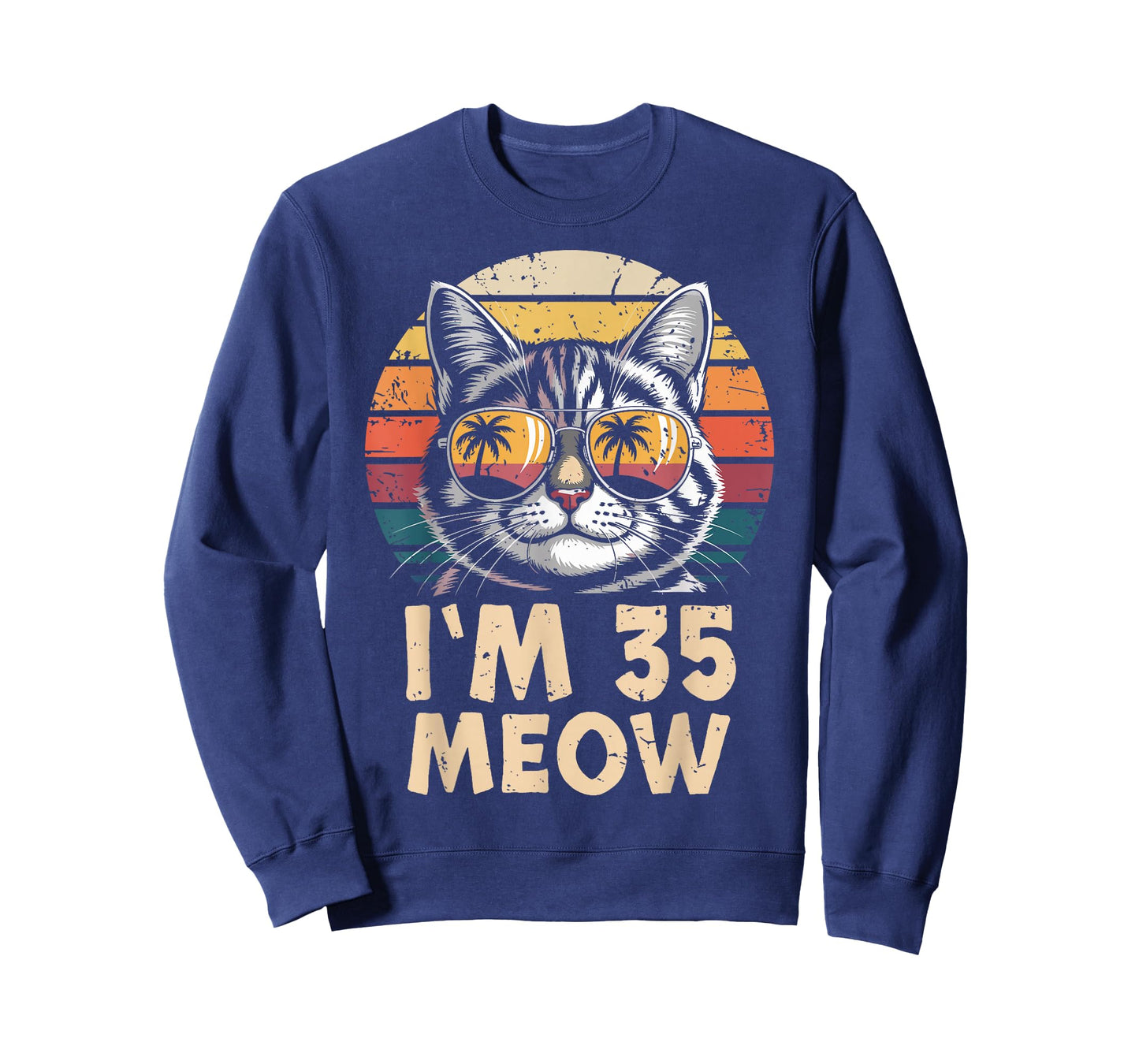35 Birthday 35 Years Old I’m 35 Meow Funny Cat Birthday T-Shirt
