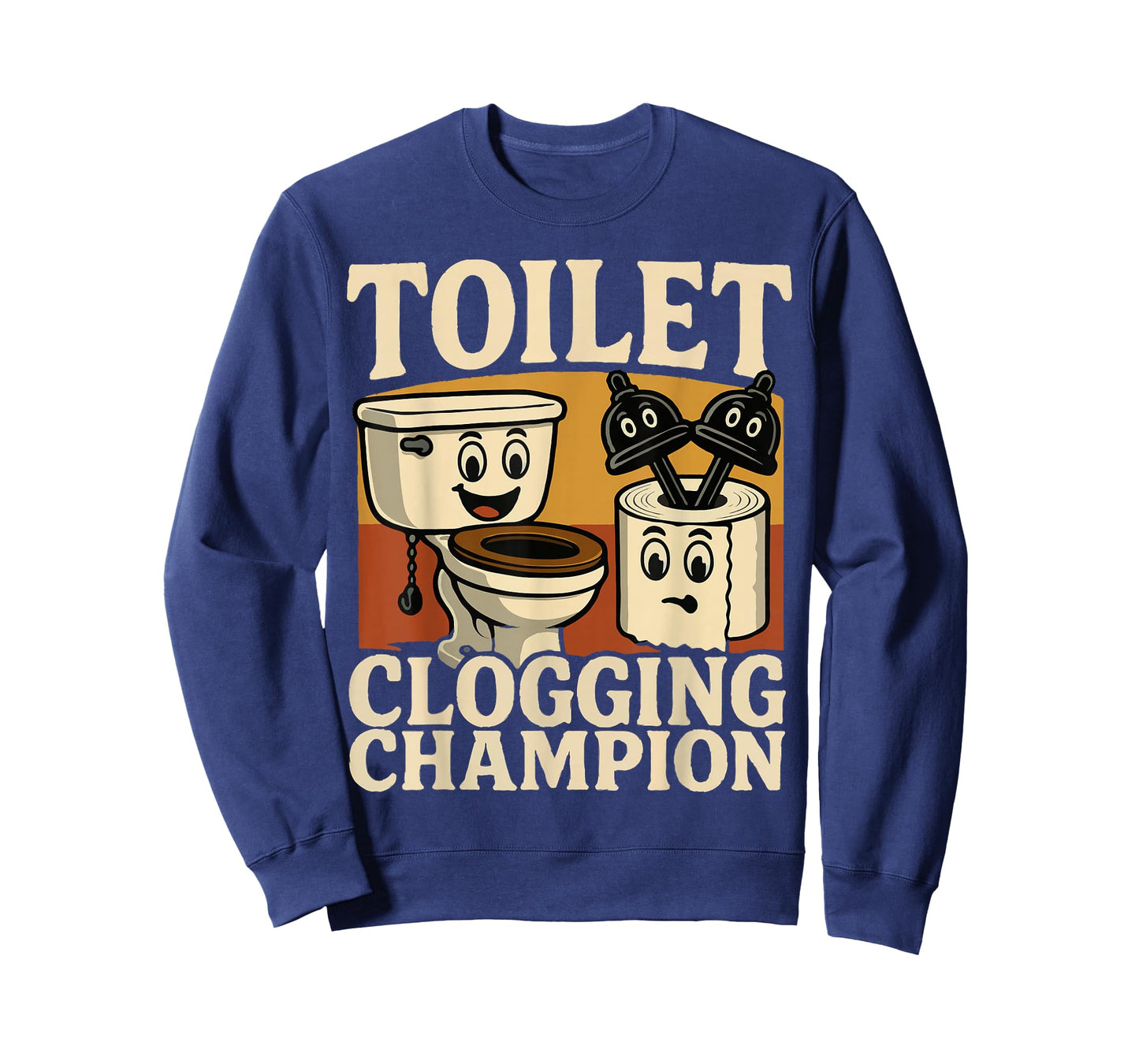 Retro Bathroom Toilet Clogging Champ Meme Dad Poop Men Women T-Shirt