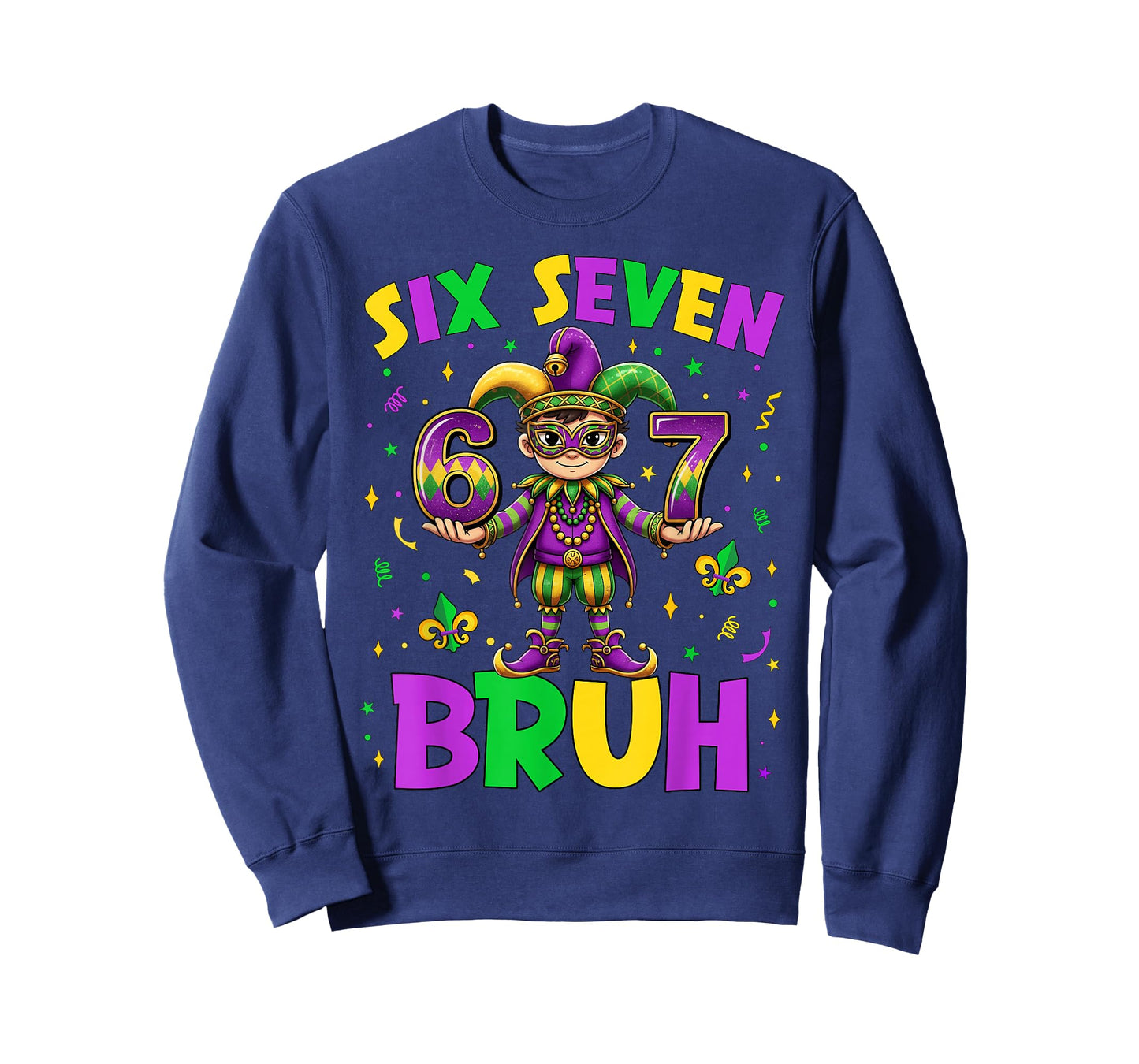 Bruh 67 Six Seven 6 7 Meme Mardi Gras New Orleans Trip Boys T-Shirt