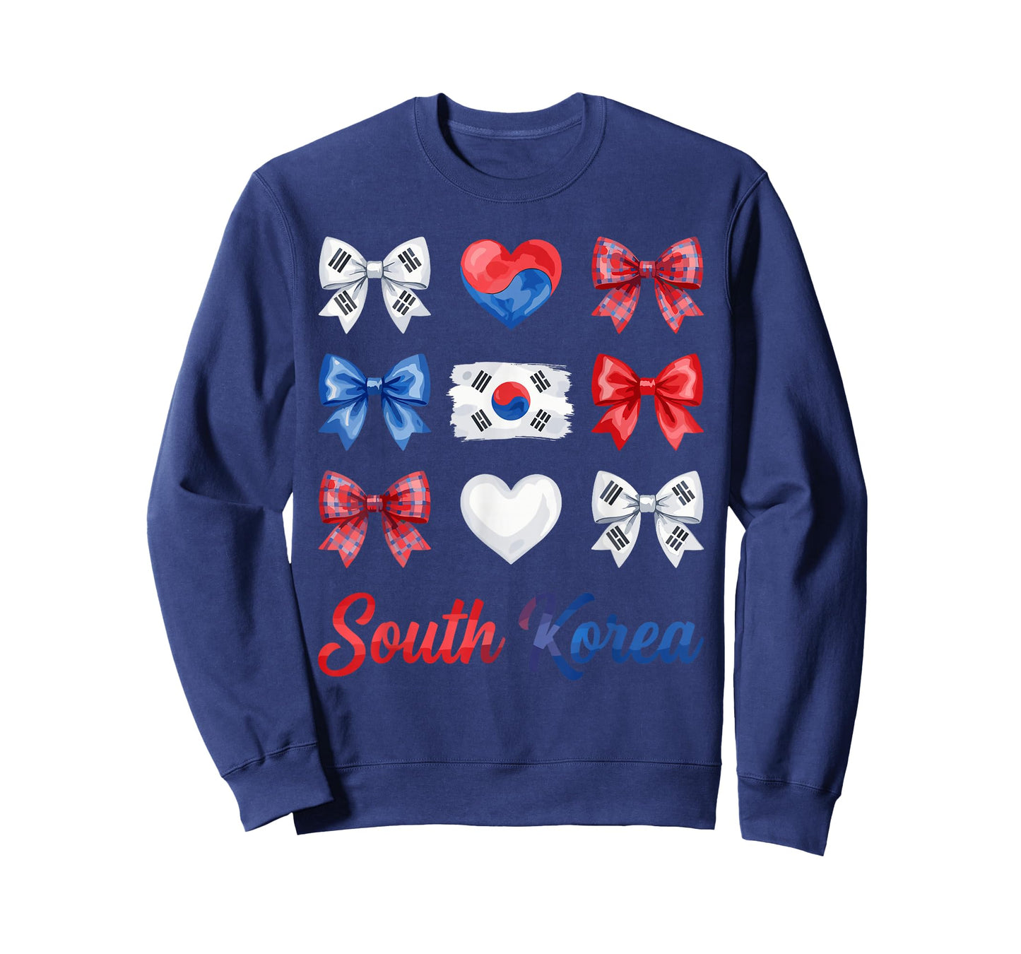 Coquette Bow South Korean Flag South Korea Hearts Cute Girls T-Shirt