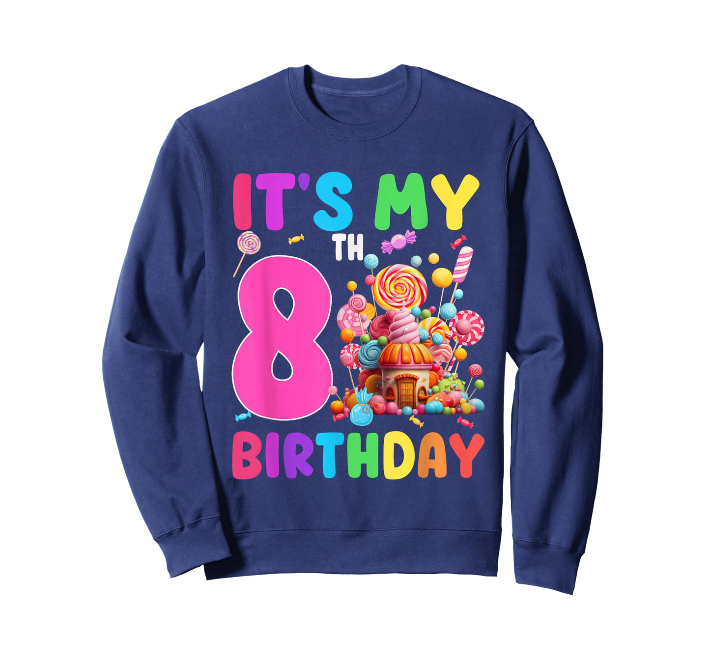 8 Year Old Girl Sweet Candy Theme It's My 8th Birthday T-Shirt