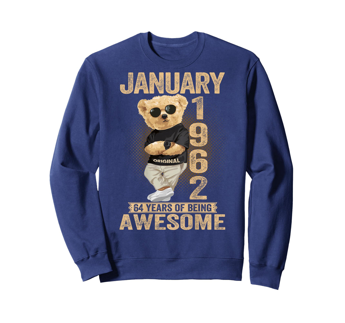 64 Year Old January 1962 Teddy Bear 64th Birthday Men Women T-Shirt