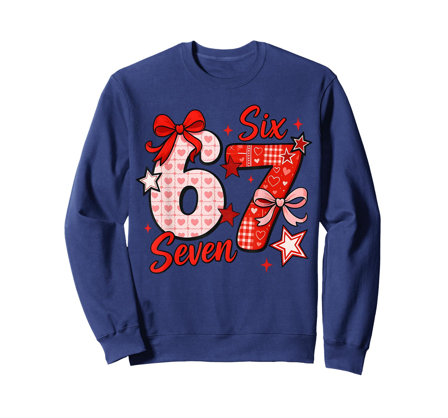67 Six Seven Coquette Bow Girls Kids Valentines Day 6 7 Meme T-Shirt
