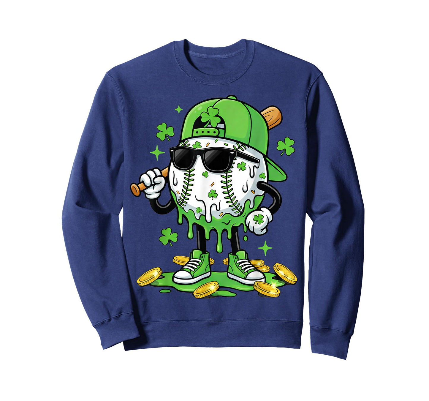 Baseball Drip Ice Cream Apparel Youth Boy St Patricks Day T-Shirt