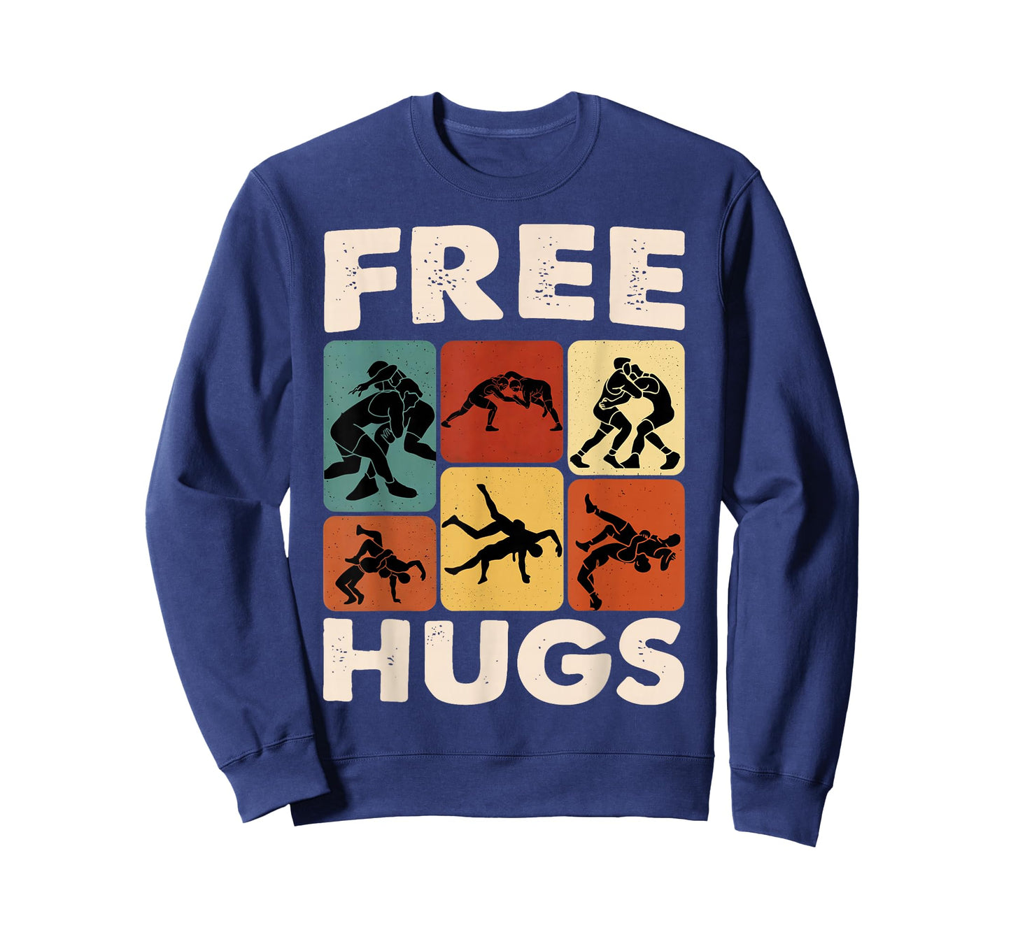 Retro Free Hugs Wrestling Graphic Gift for Men Women Kids T-Shirt