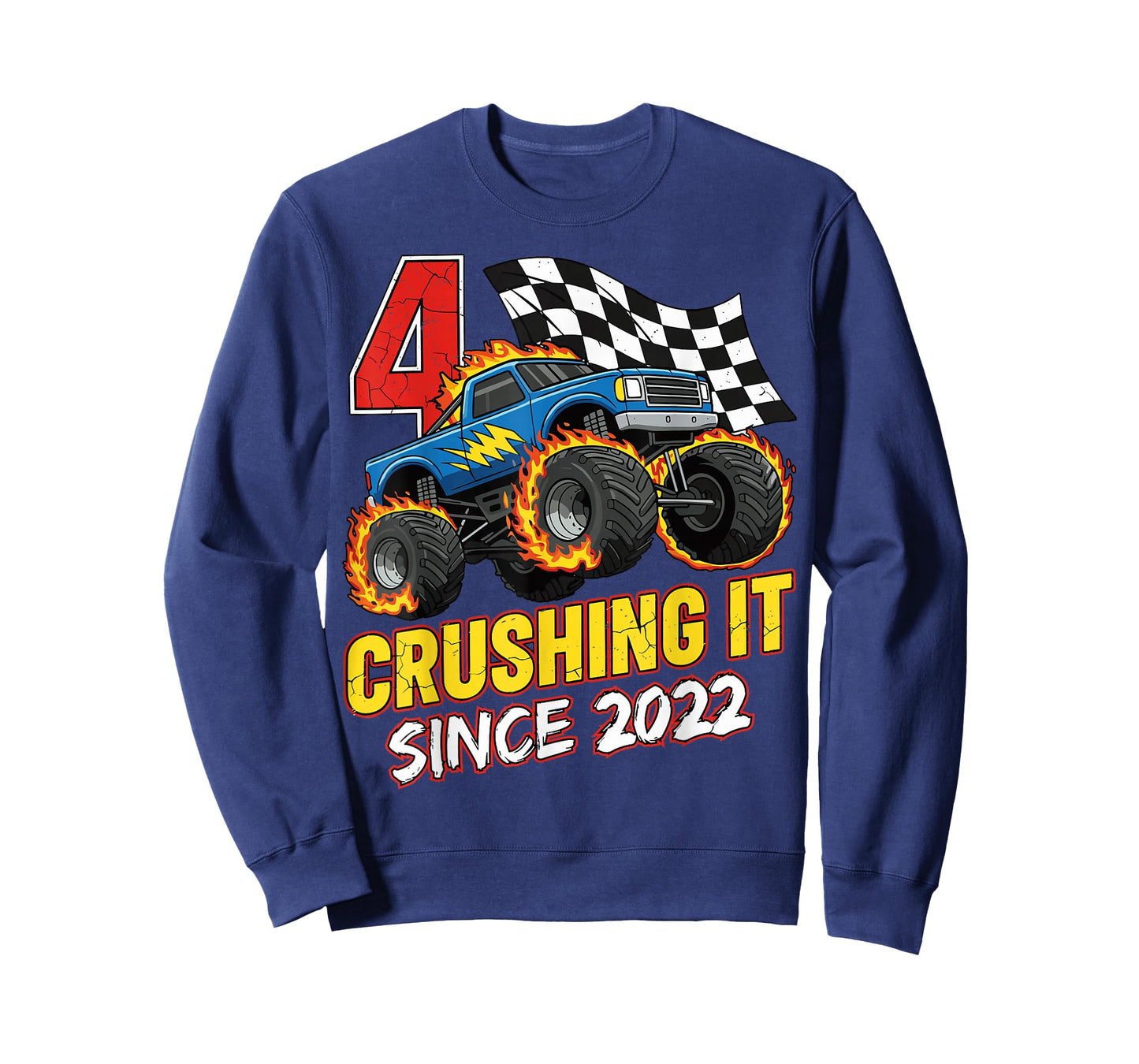 Birthday Monster Truck 4 Year Old Boys 4th Party Born 2022 T-Shirt