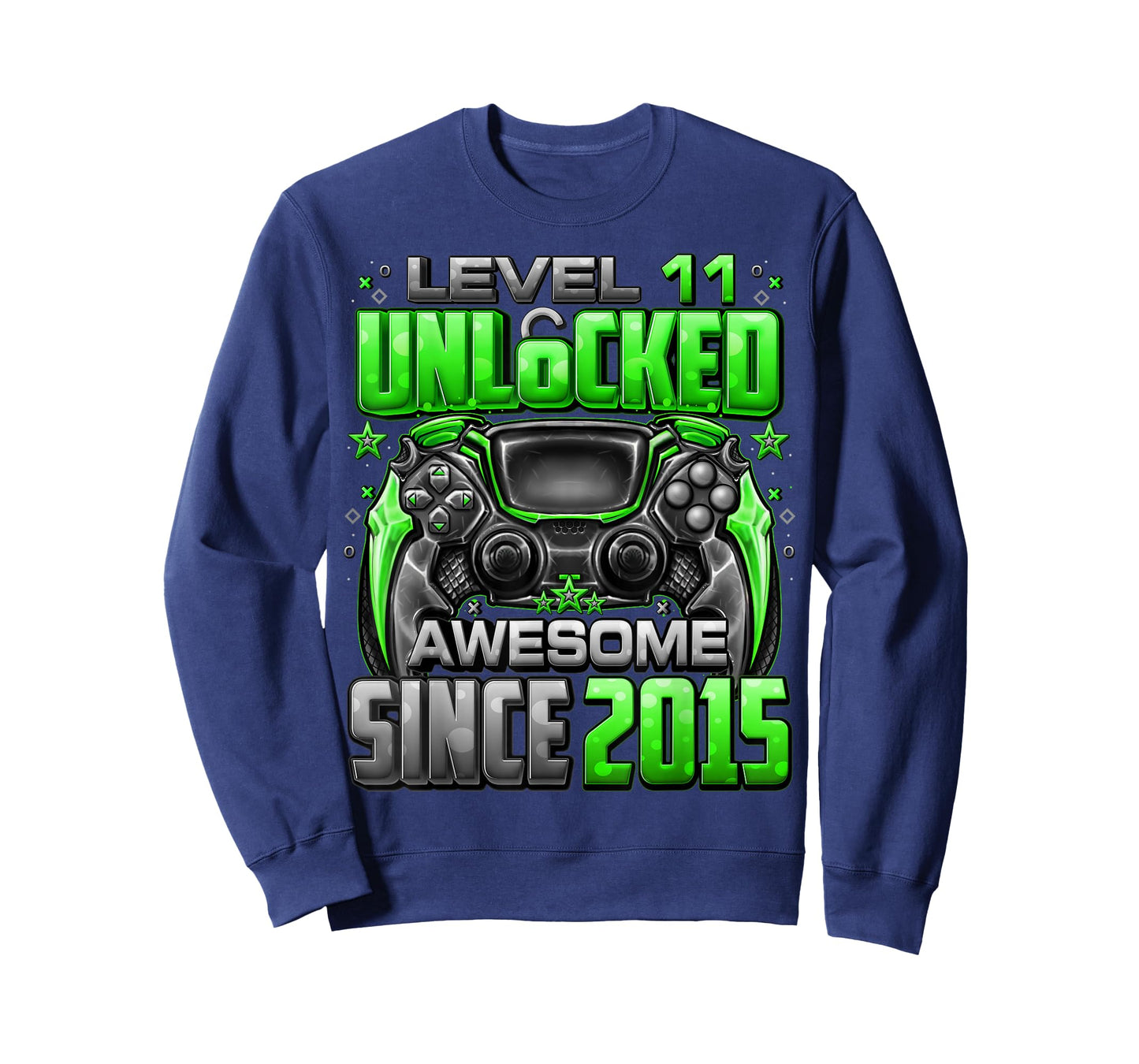 Level 11 Unlocked Awesome Since 2015 11th Birthday Gaming T-Shirt