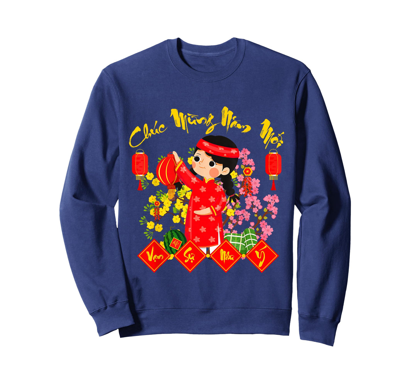 Cute Chuc Mung NAM Moi Vietnamese Lunar New Year Ao Dai Girl T-Shirt