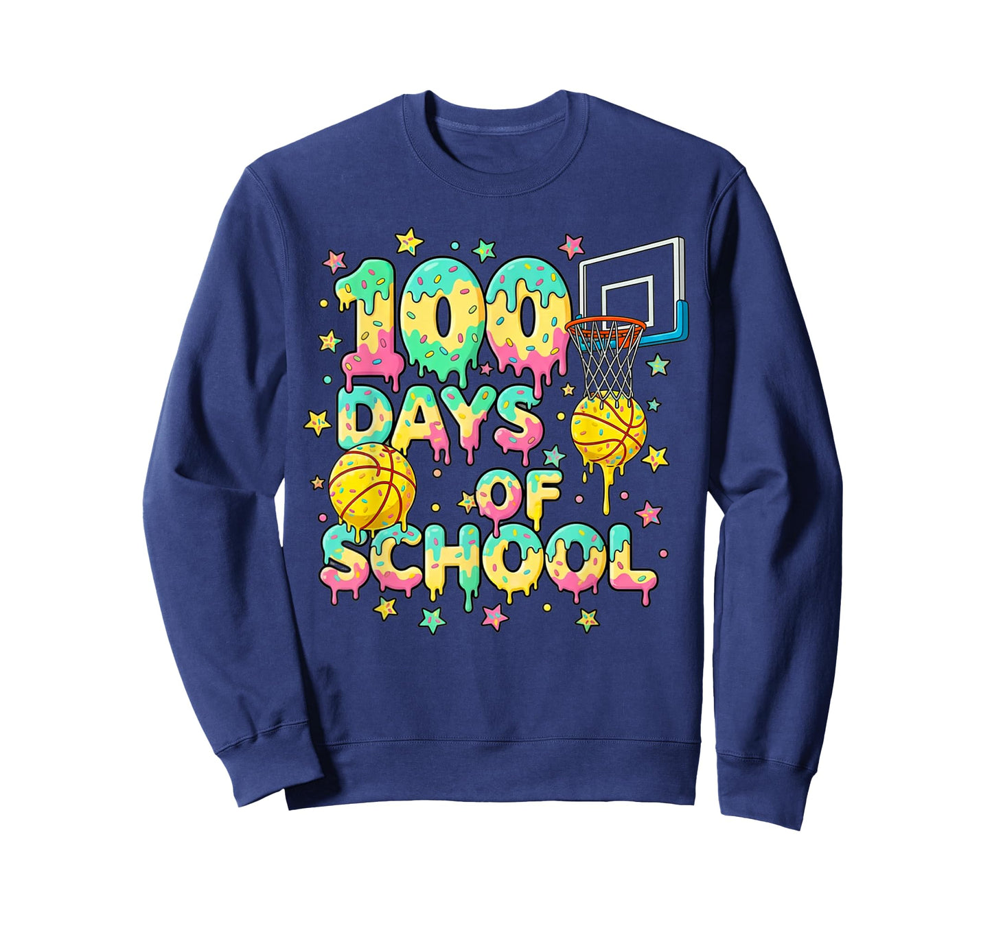 100 Days of School Basketball Girls Boys Kids Funny Teachers T-Shirt
