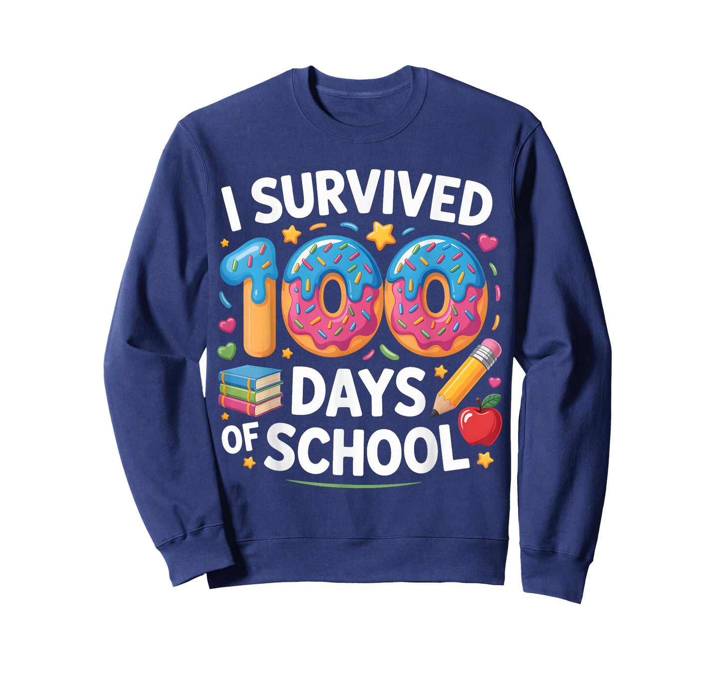 100 Days of School Ice Cream I Survived 100 Days of School T-Shirt