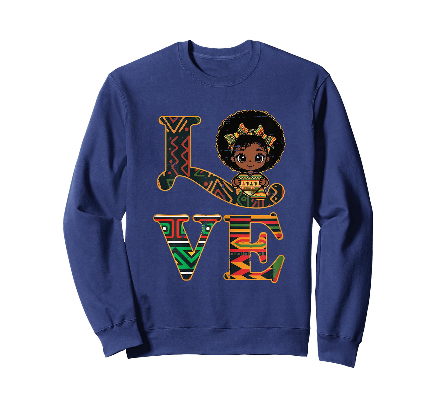 Black History Love Afro Girl African American Girls Kids T-Shirt