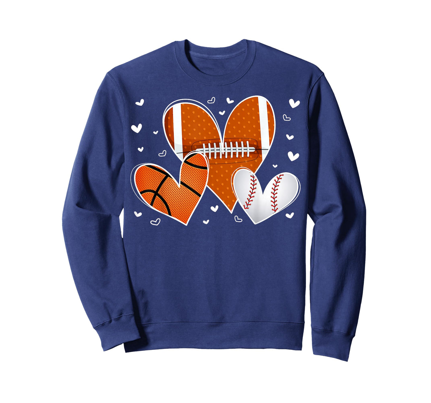 Funny Valentines Baseball Basketball Football Heart Boy Men T-Shirt
