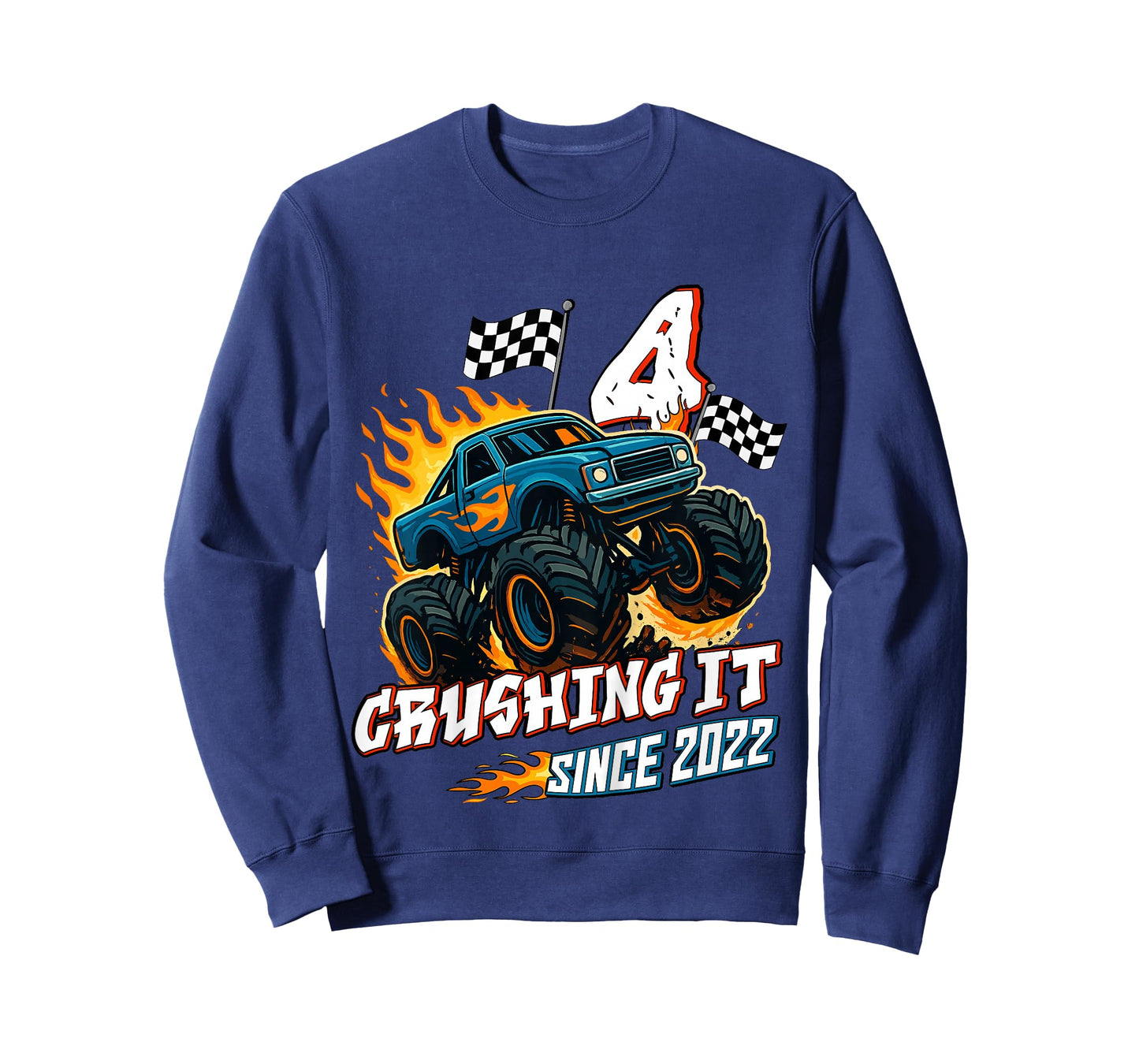 Birthday Monster Truck 4 Year Old Boys 4th Party Born 2022 T-Shirt