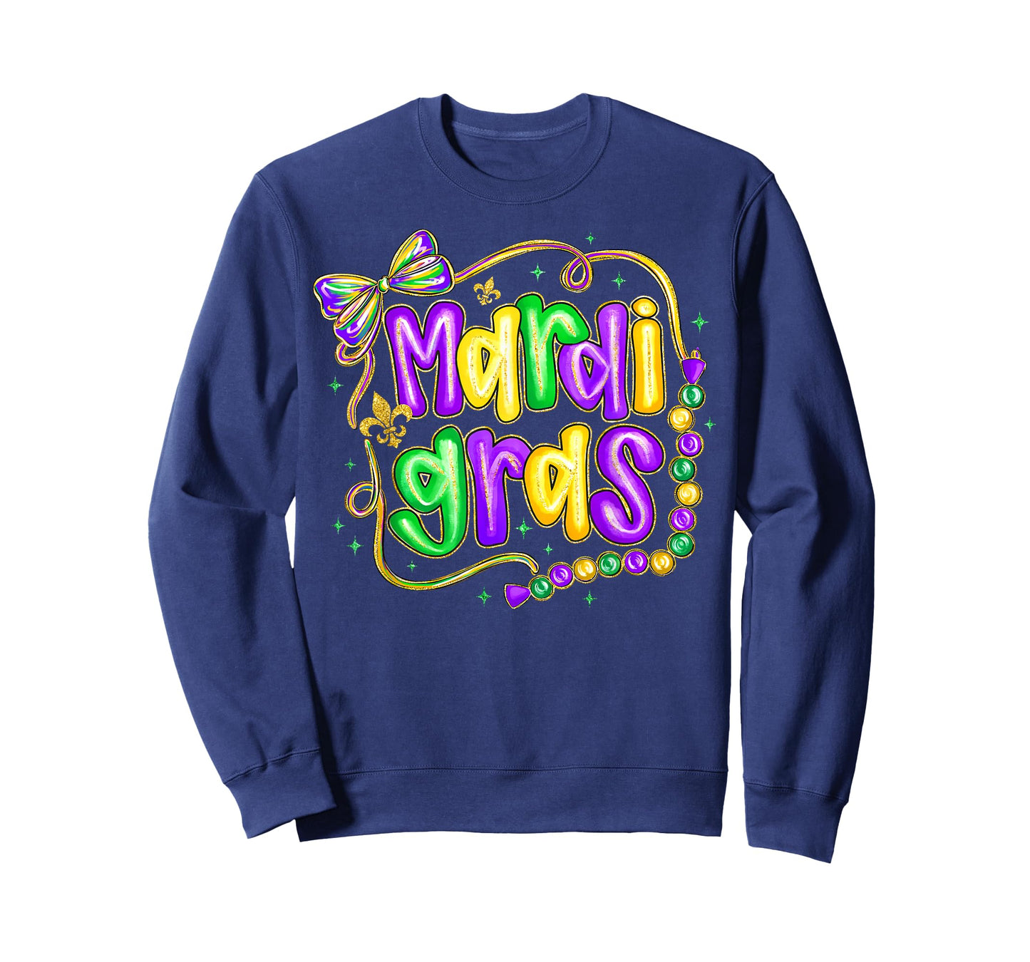 Preppy Mardi Gras Fleur De Lis Coquette Bow Women Girls T-Shirt
