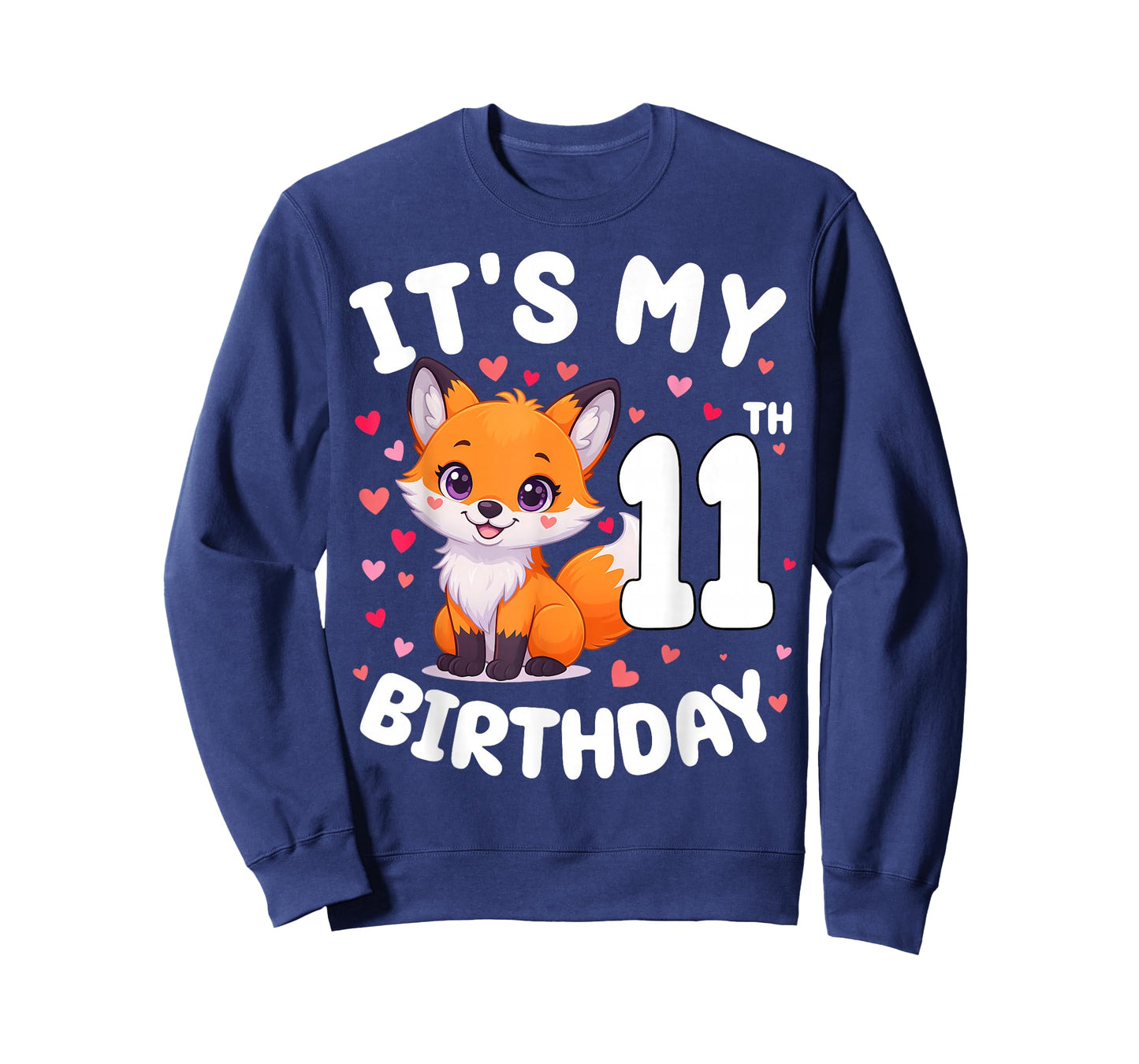 Fox Animal Lovers 11th Birthday Girl Fox B-Day 11 Years Old T-Shirt