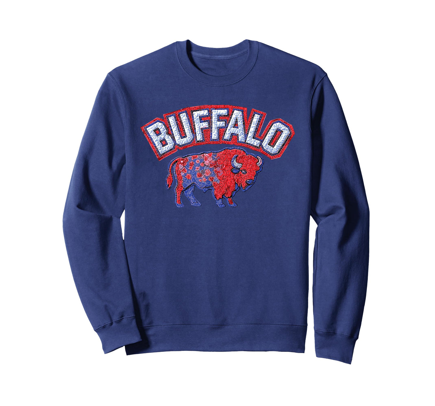 Buffalo - Bison Faux Patchwork Stitch Graphic 716 NY City T-Shirt