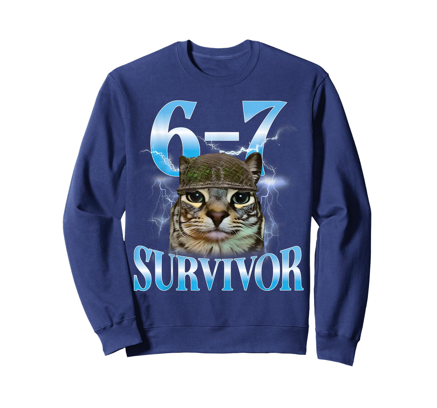 Funny Saying 67 Cats Tummy Ache Survivor Cat Meme Six Seven T-Shirt