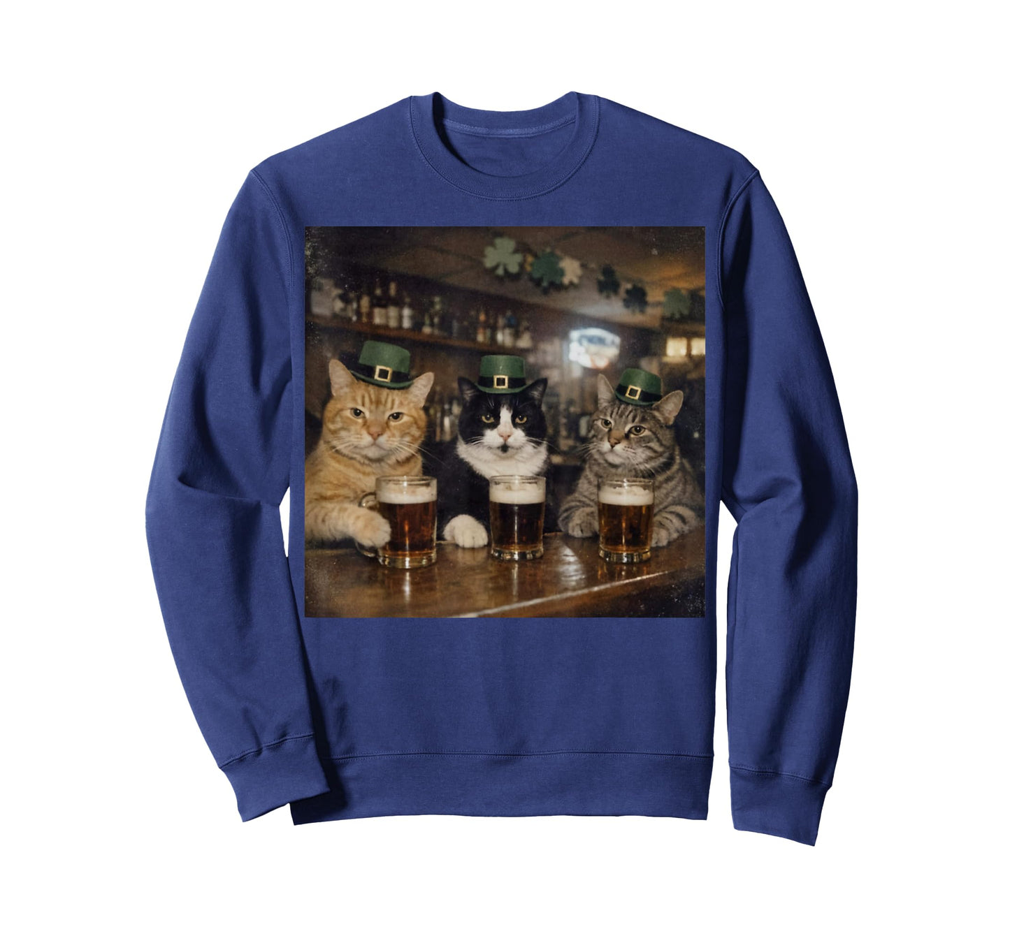 St Patricks Catricks Day Funny Cats Drinking Beer Women Men T-Shirt