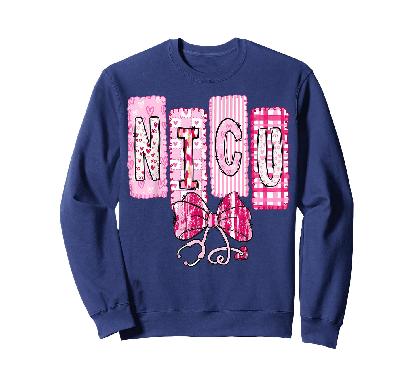 Valentine NICU Nurse Coquette Bow Stethoscope Girl Women T-Shirt