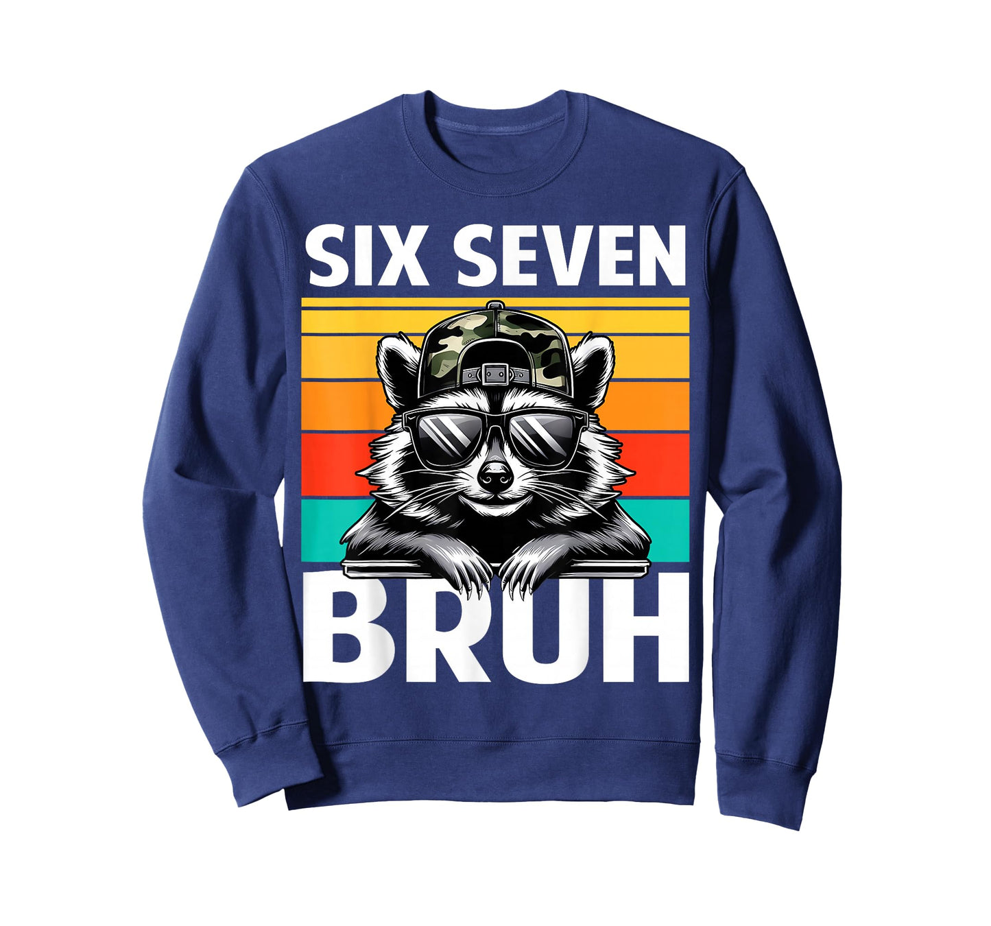 Funny 67 Meme Boys Kids Camo Hat Six Seven Bruh Raccoon T-Shirt