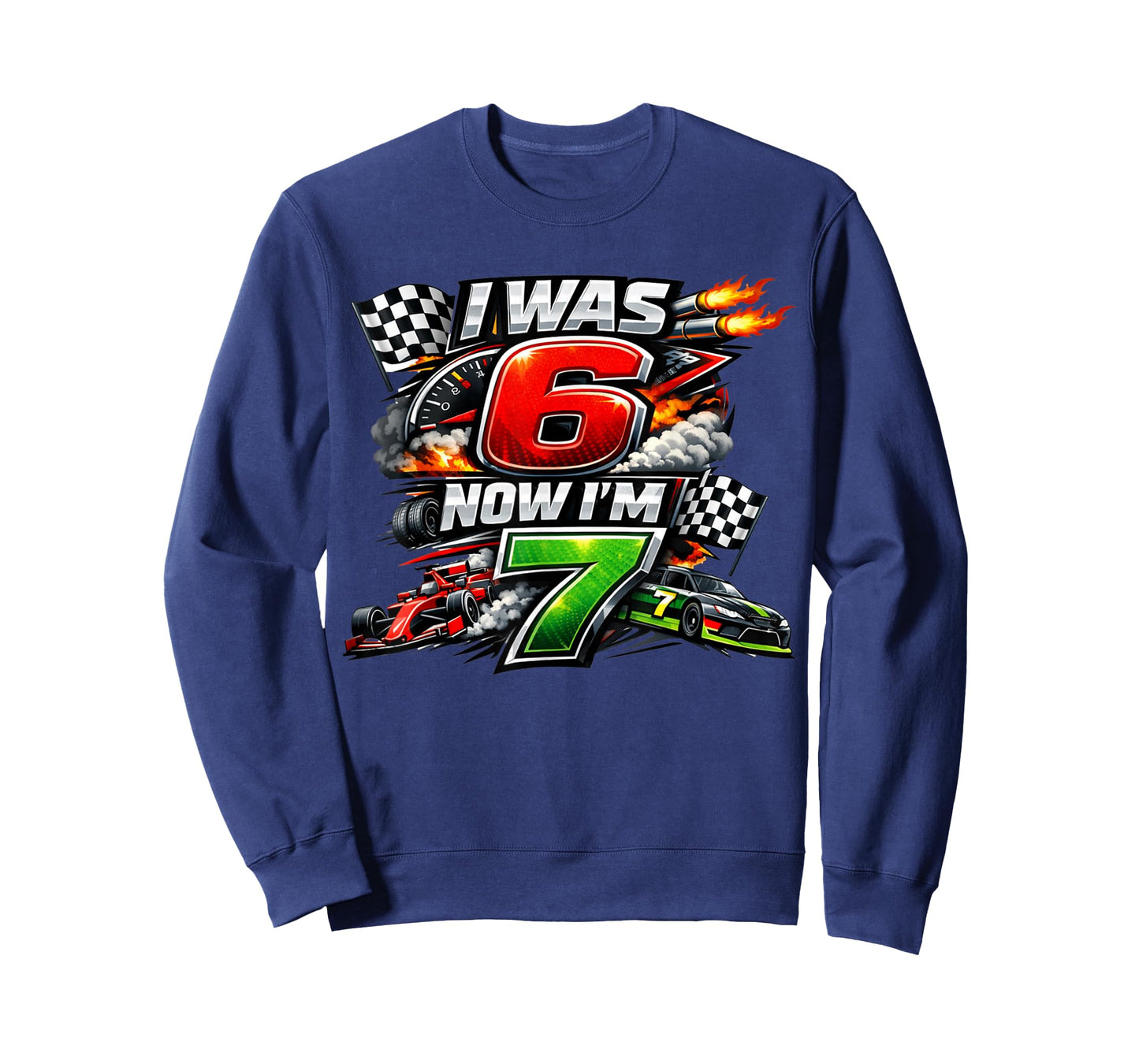 I was 6 Now I'm 7 Race Car Racing 67 Meme Boys Kids Birthday T-Shirt