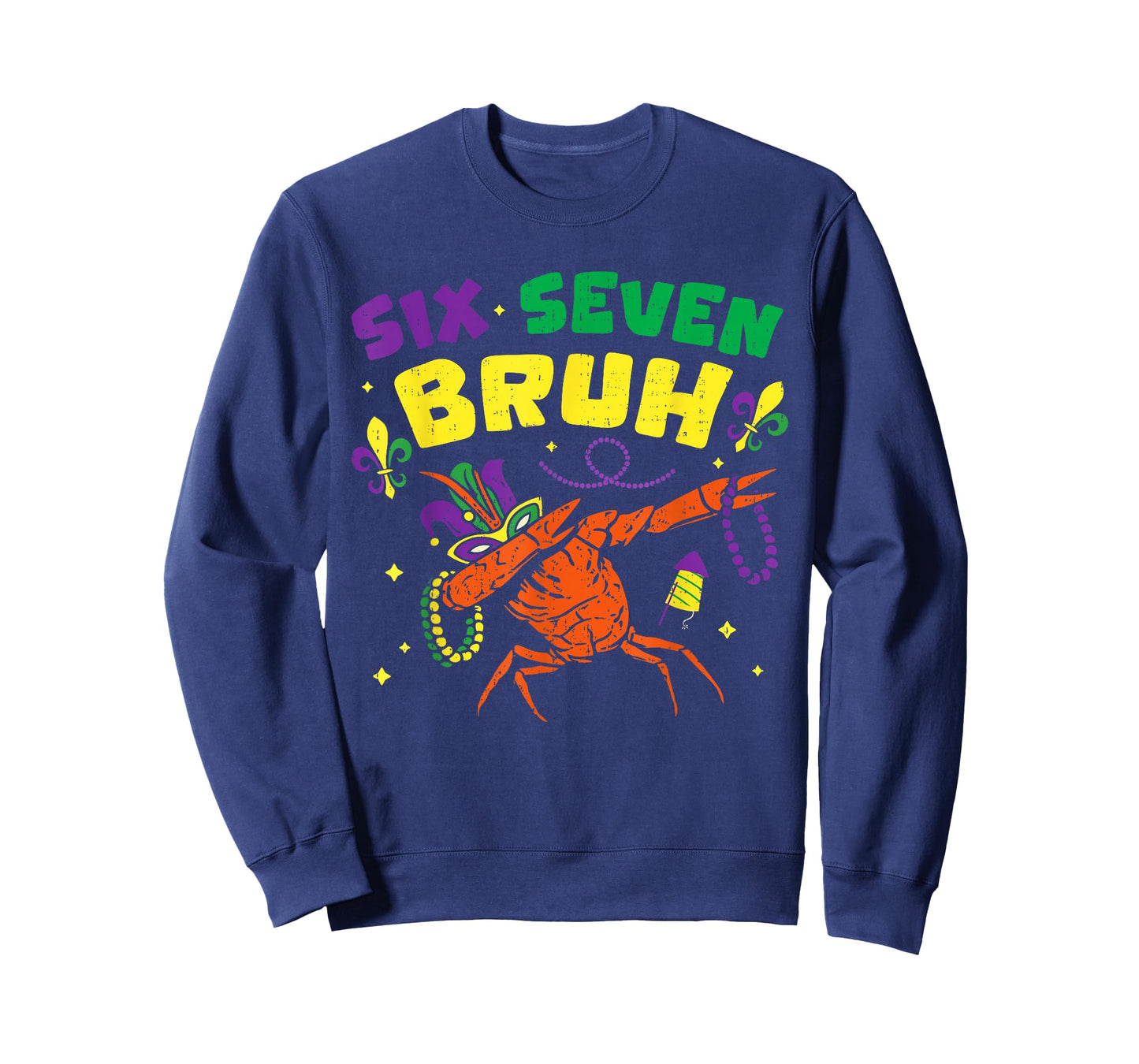 Mardi Gras Six Seven Bruh Crawfish Jester Beads 67 Meme Boys T-Shirt