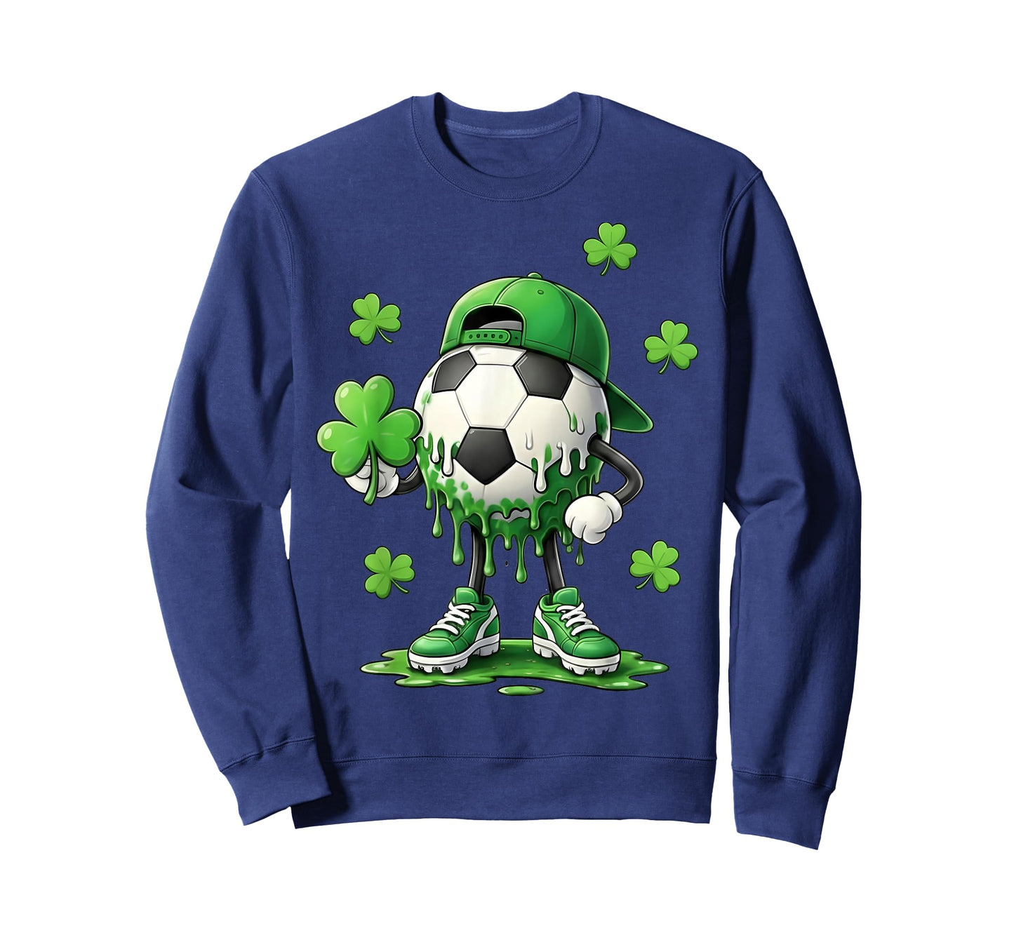 St Patrick Day Soccer Shamrock Drip Sport Love Men Boys Kids T-Shirt