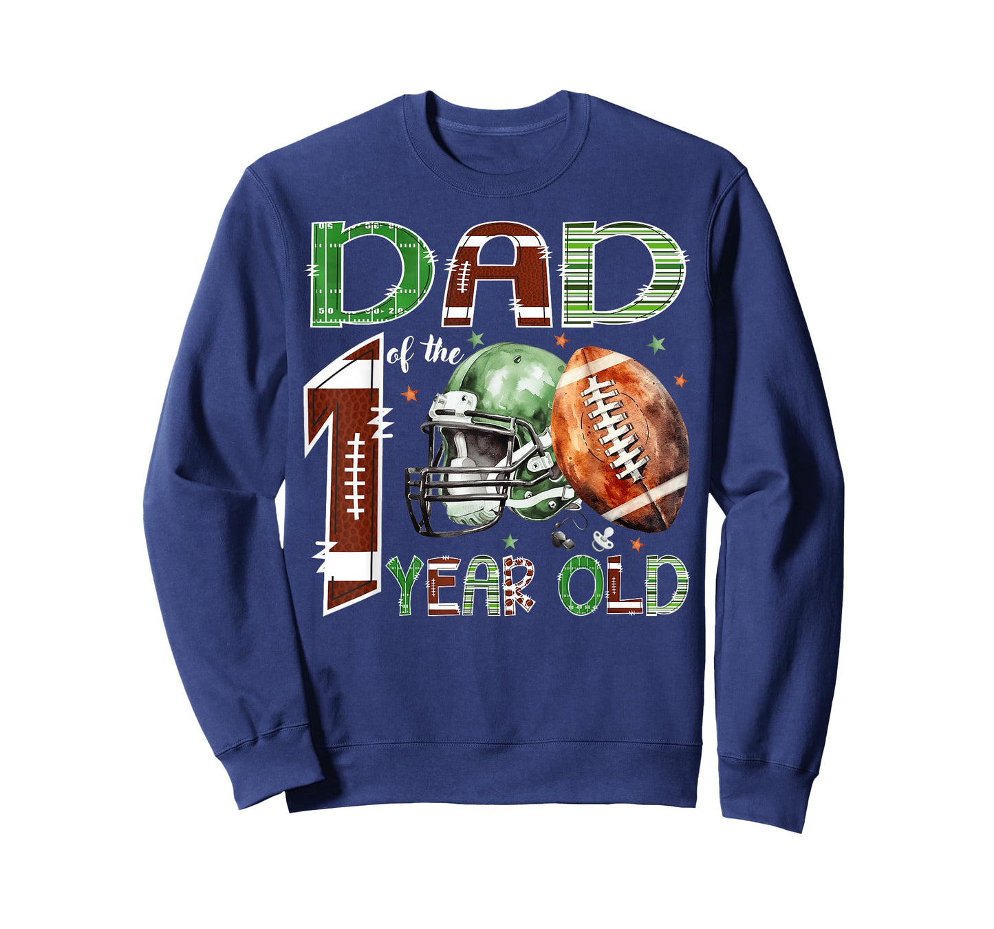 Dad of The 1 Year Old Football Lover 1st Birthday Boy T-Shirt