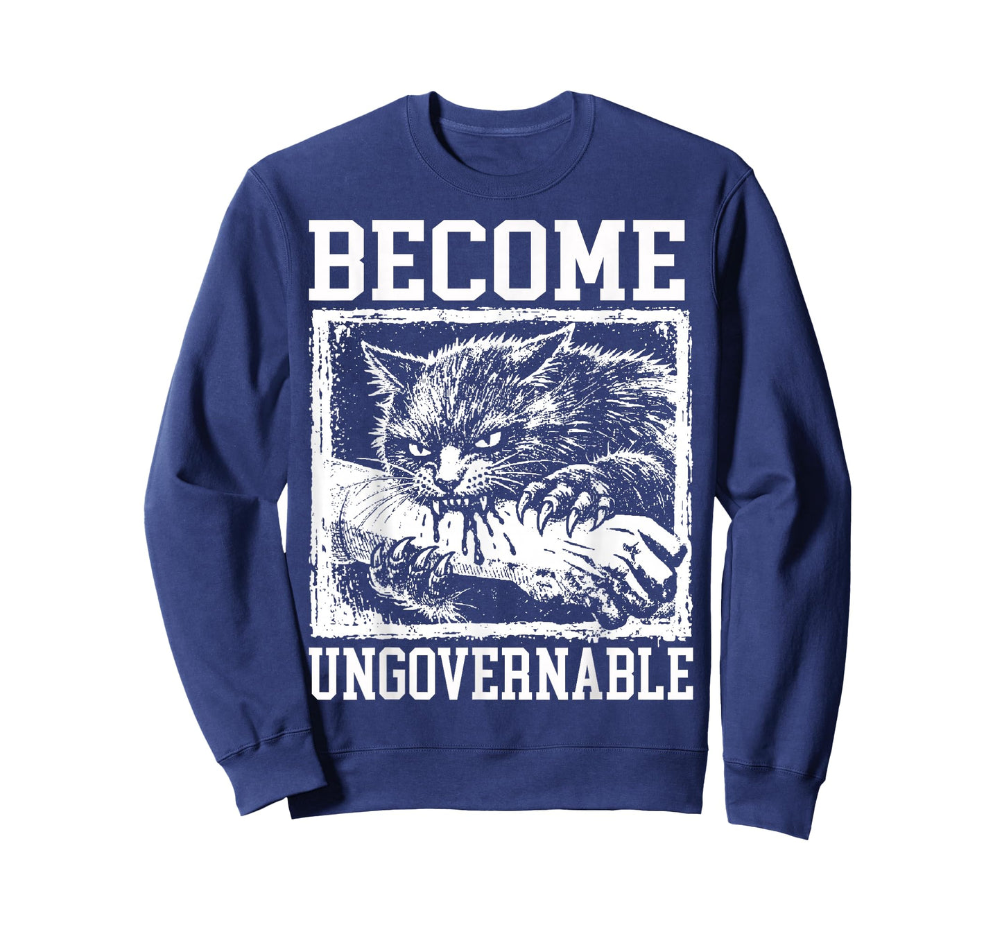 Become Ungovernable Funny Cat Bite Cat Humor Meme T-Shirt