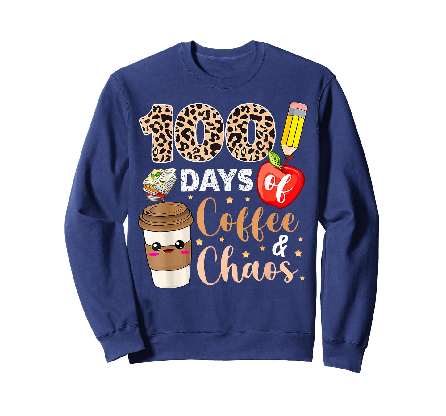 100 Days of Coffee Chaos Shirt 100th Day of School Teachers T-Shirt