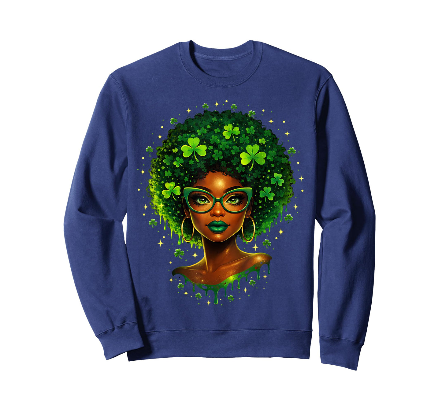 Irish African American Female St Patricks Day Women Black T-Shirt