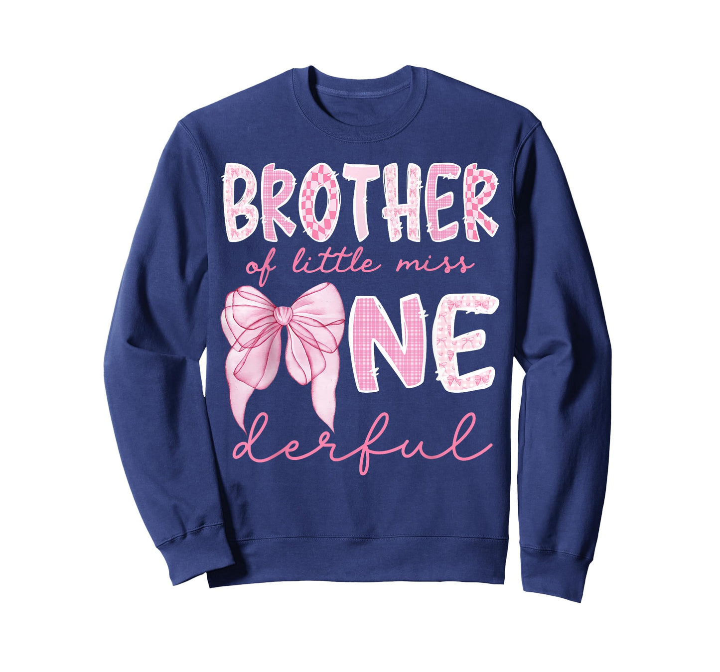 Brother of Little Miss Onederful First Birthday Girl Bow T-Shirt