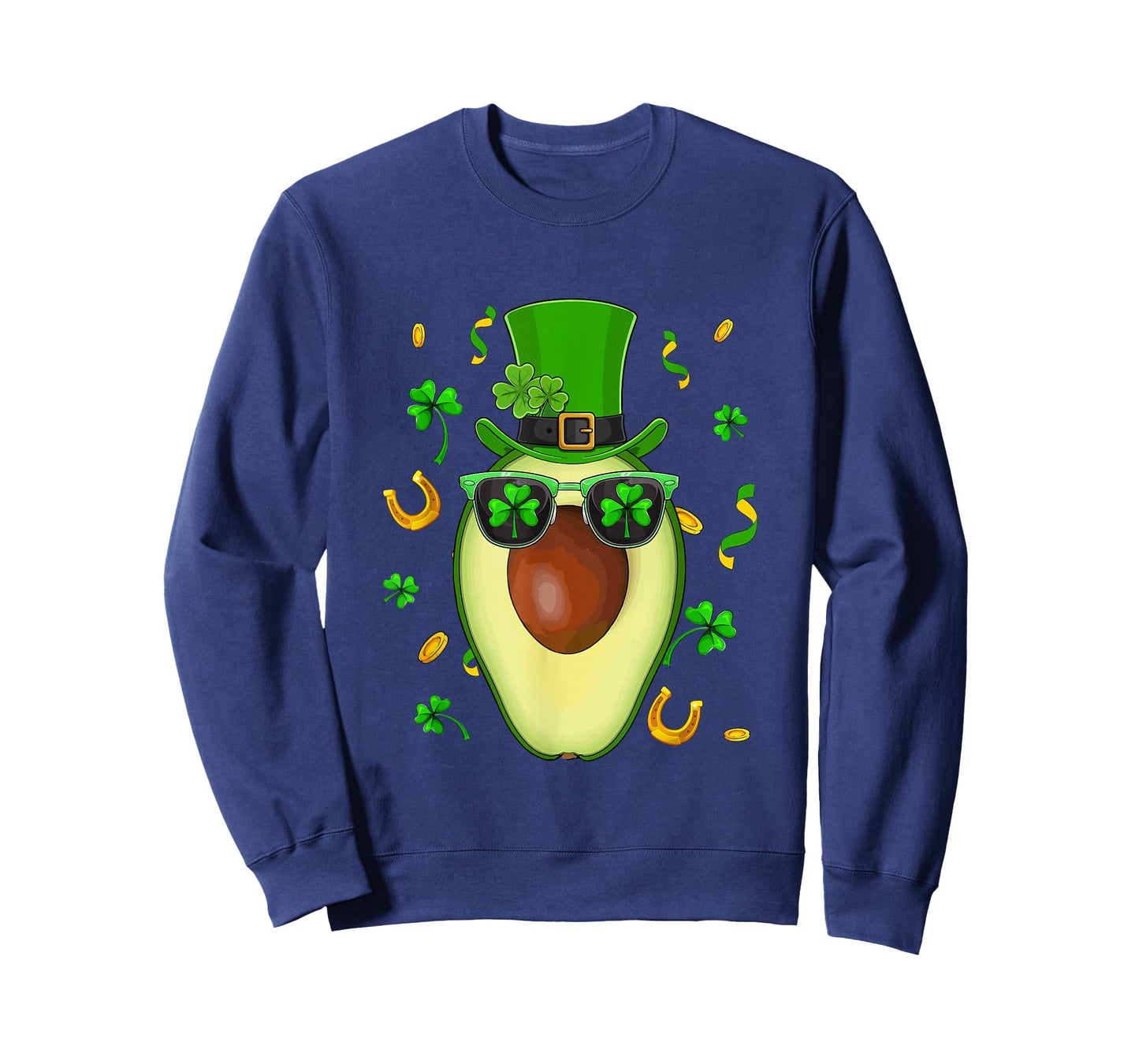 Avocado Sunglasses Shamrocks St. Patrick's Day Irish Vegan T-Shirt
