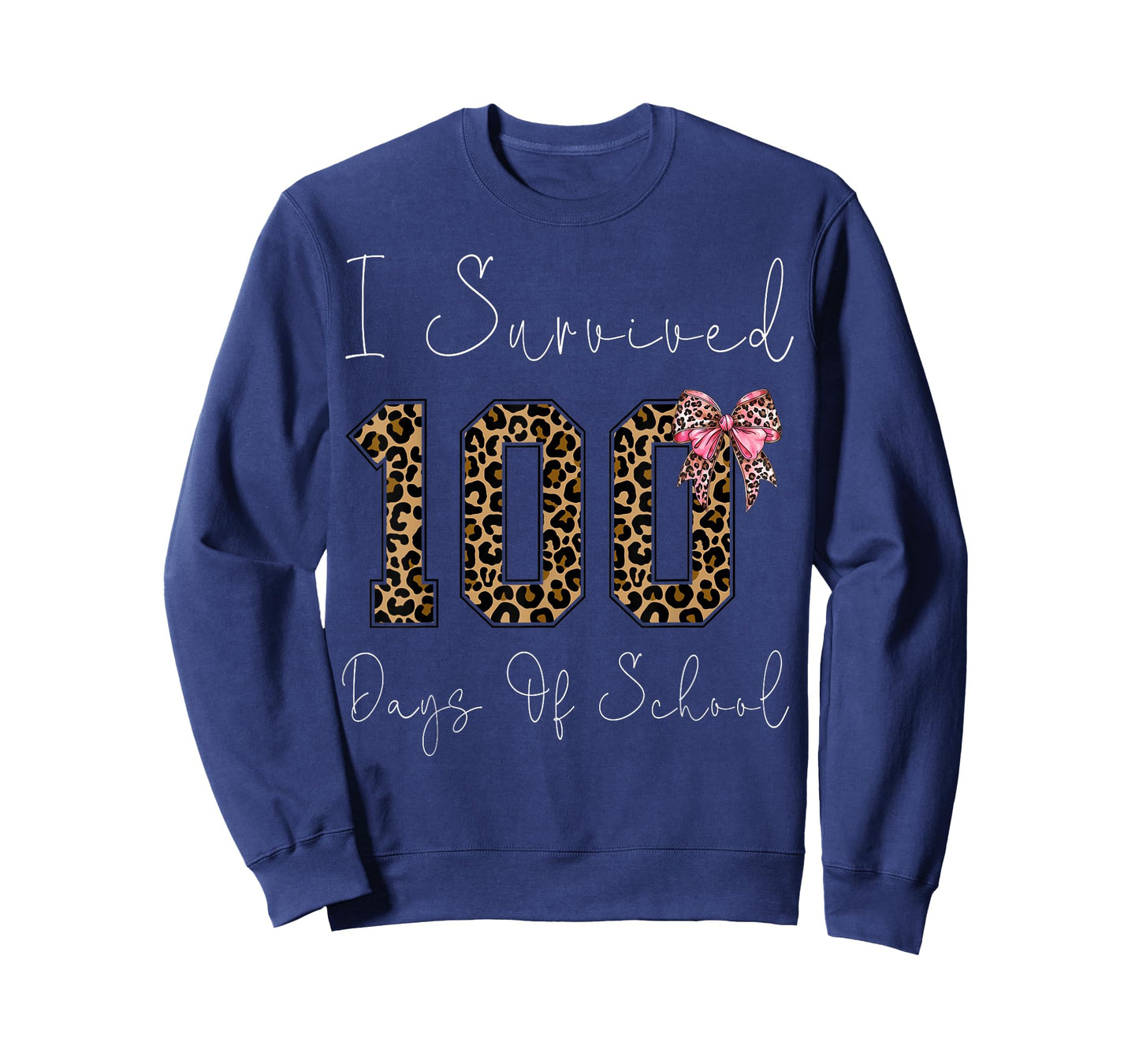 I Survived 100 Days of School 100th Day of School Leopard T-Shirt