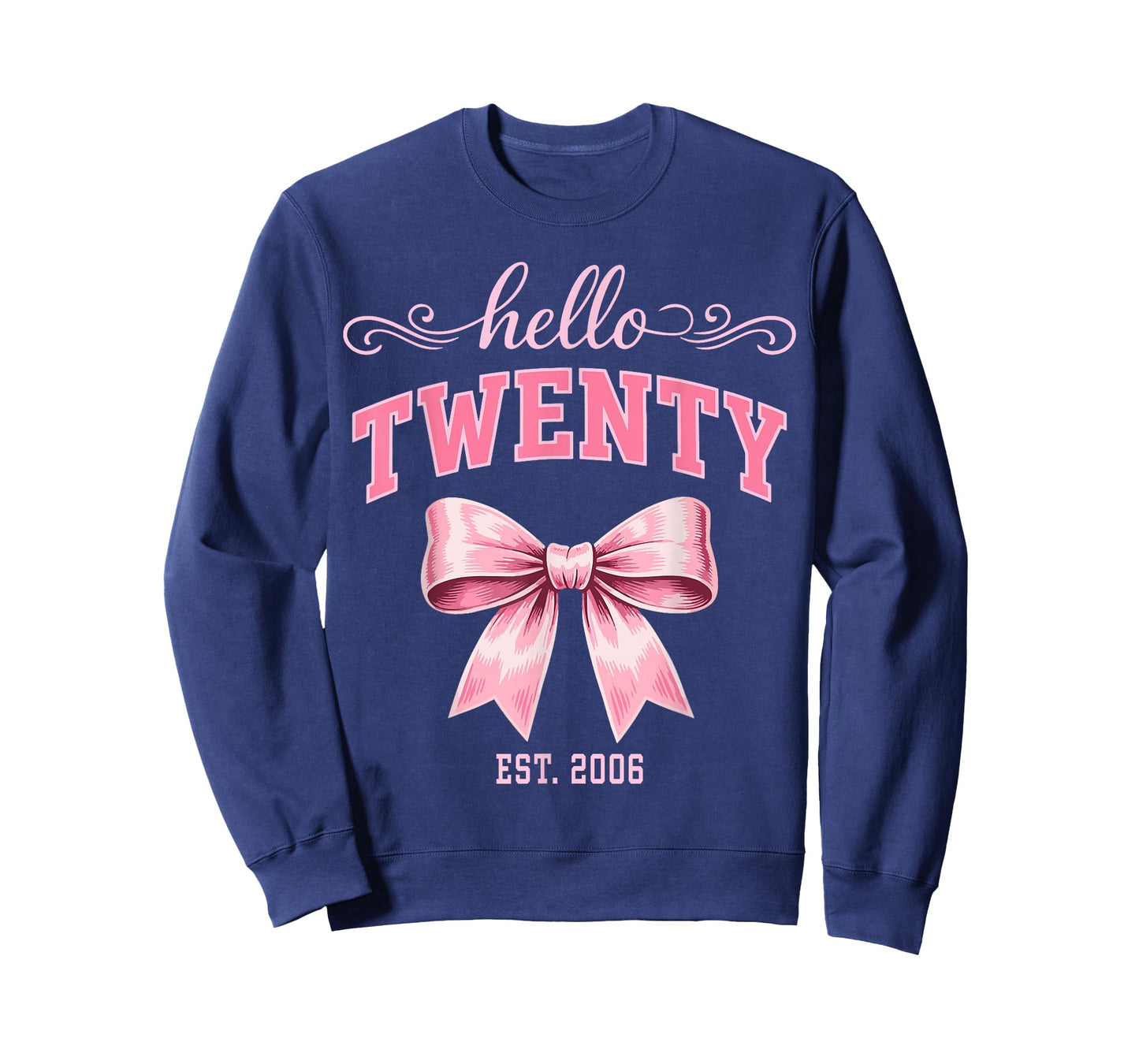 Hello Twenty Est 2006 Cute Coquette Bow 20th Birthday Girls T-Shirt