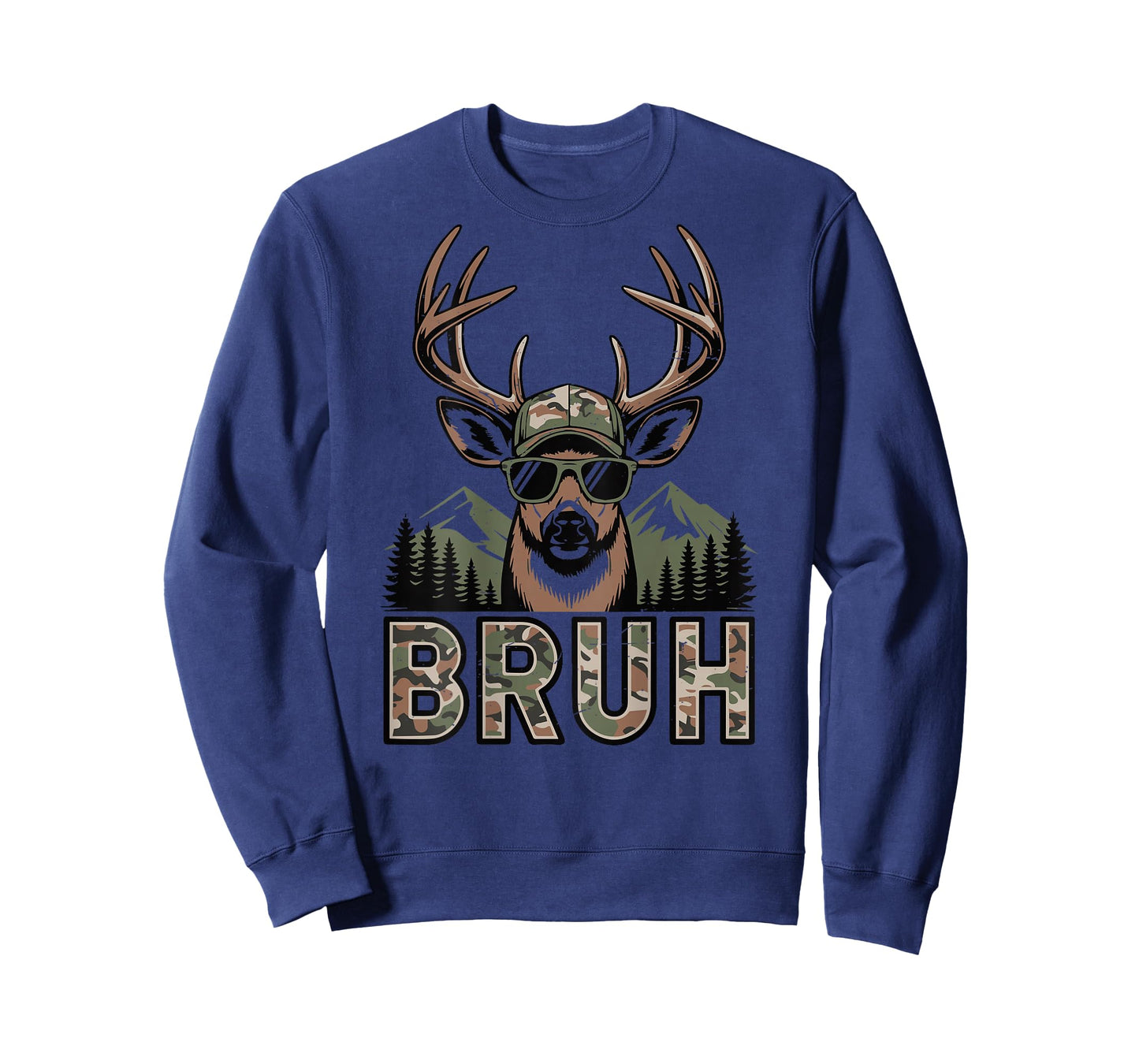 Bruh Camo Deer Hunting Camouflage Elk Buck Funny Youth Boys T-Shirt