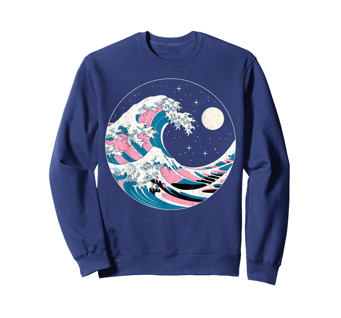 LGBTQ Pride Wave in Japanese Style Under Starry Night Moon T-Shirt