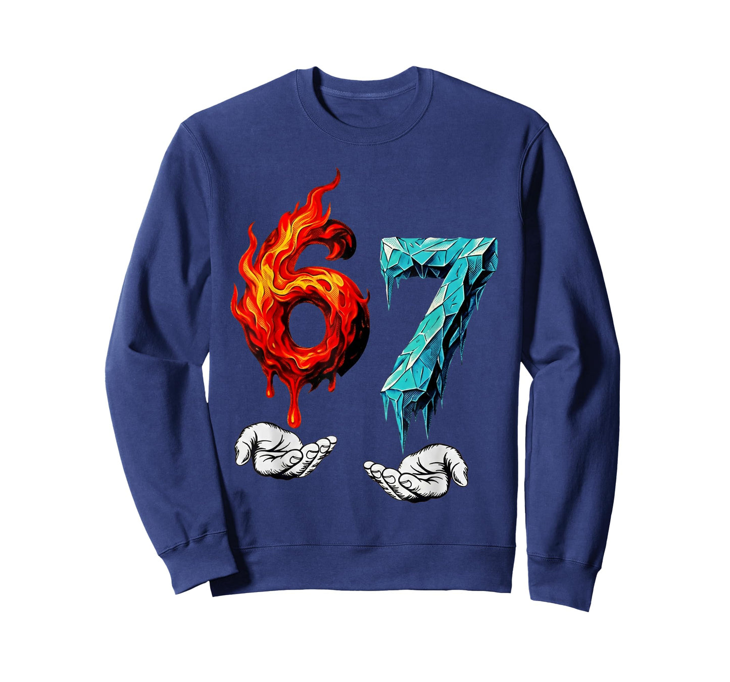 6 7 Meme Six Seven Ice 67 Flames Funny Kids Youth Men Women T-Shirt