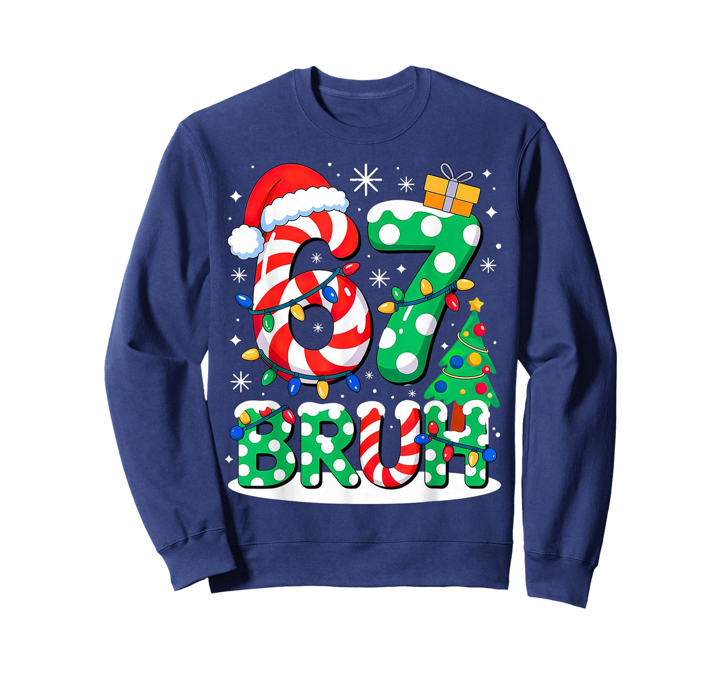 Bruh 67 Six Seven 6 7 Meme Christmas T-Shirt