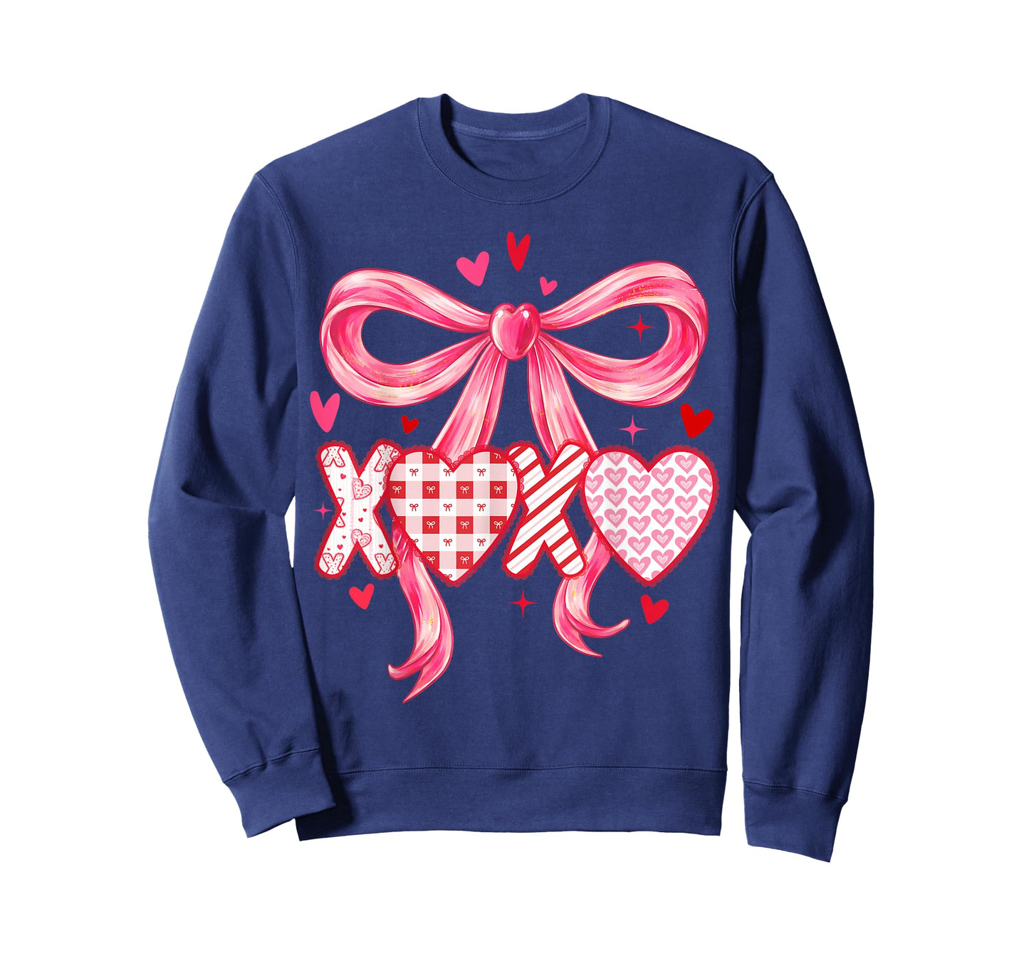 Preppy XOXO Valentines Day Coquette Bow Girls Women Loved T-Shirt