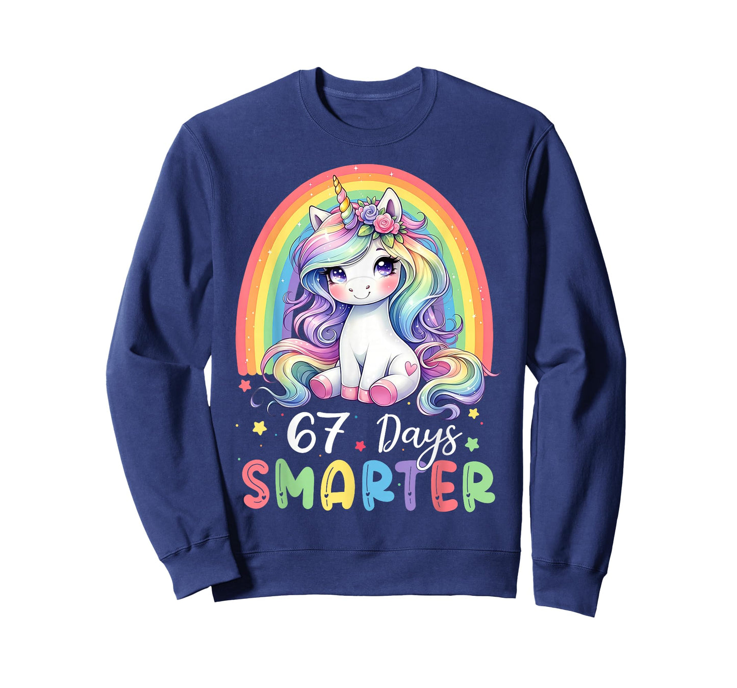 67 Days Smarter Kids Girls Unicorn 67th Day of School T-Shirt