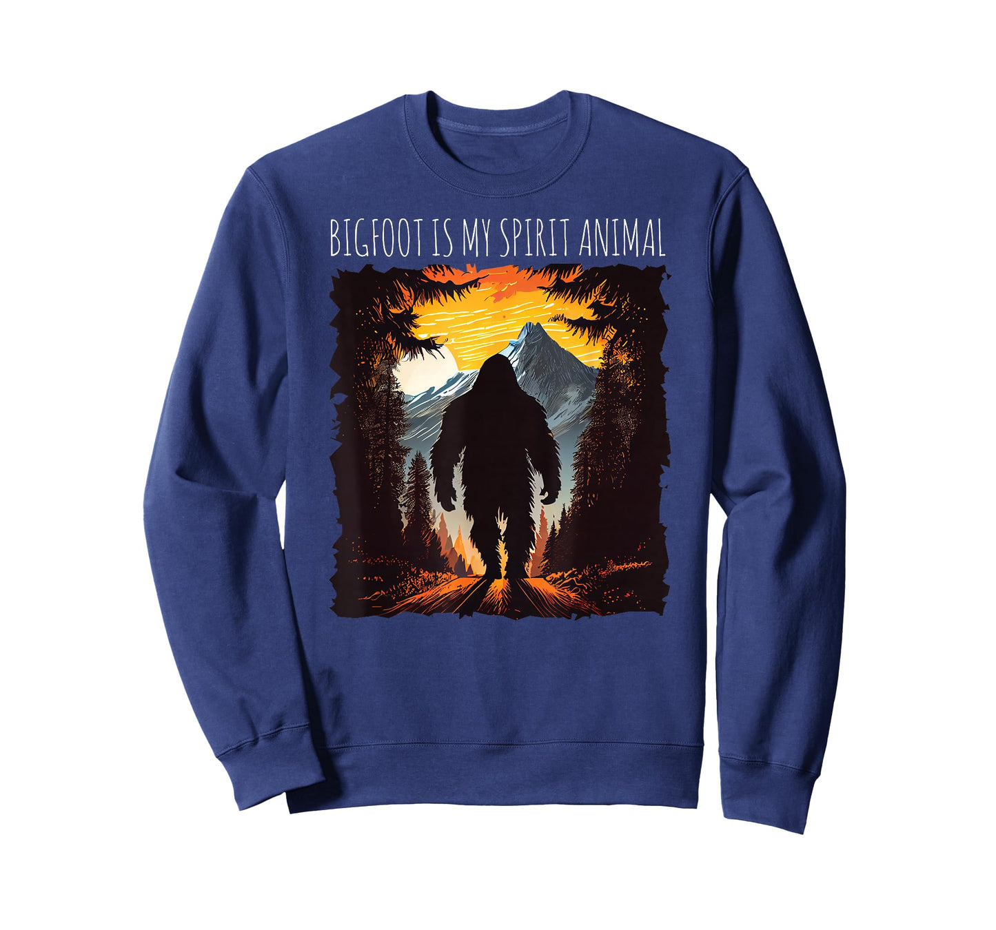 Bigfoot is My Spirit Animal Bigfoot Hiking Mountains Funny T-Shirt