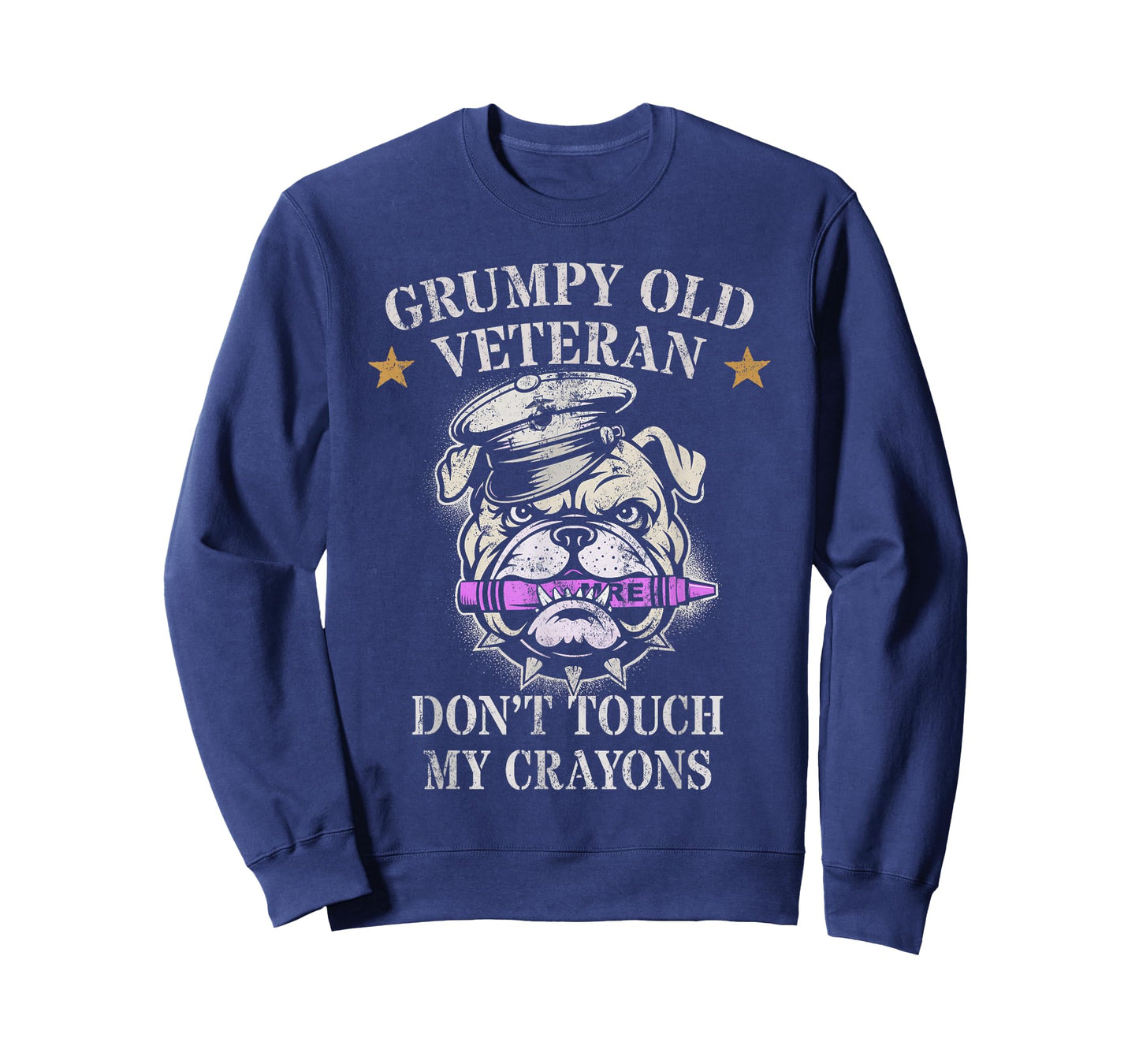 Sarcastic Grumpy Old Veteran My Crayons Officer Family T-Shirt