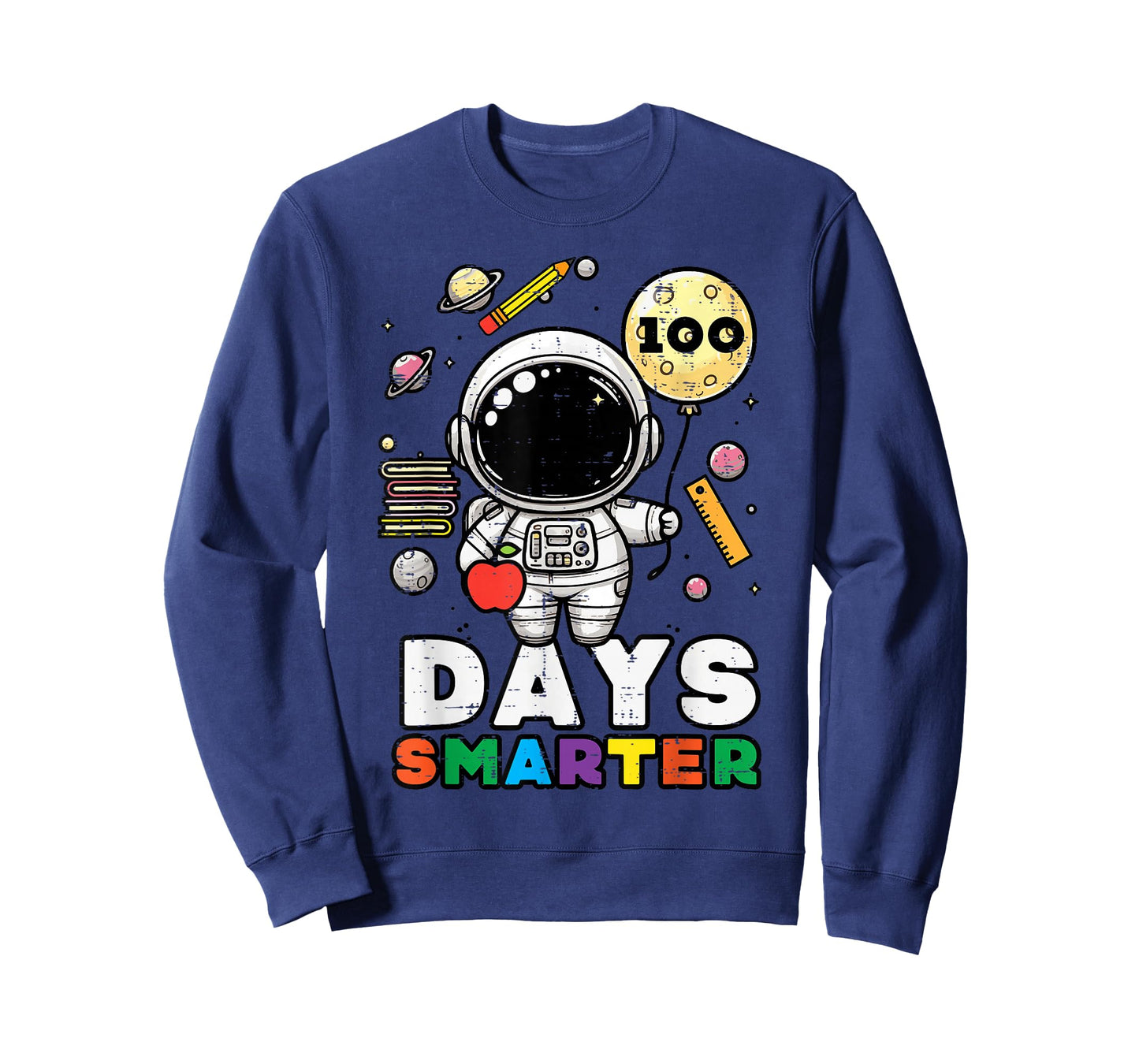 100 Days of School Smarter Astronaut 100th Day Kids Boys T-Shirt