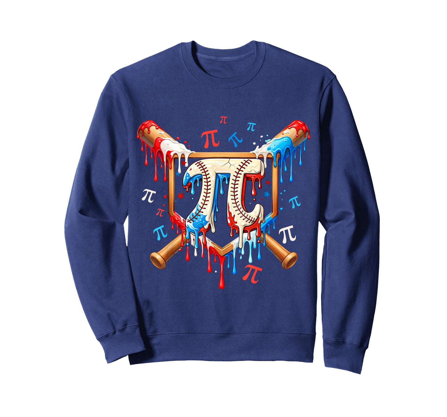 Happy Pi Day Baseball 3.14 Pi Symbol Kids Ice Cream Drip Boy T-Shirt