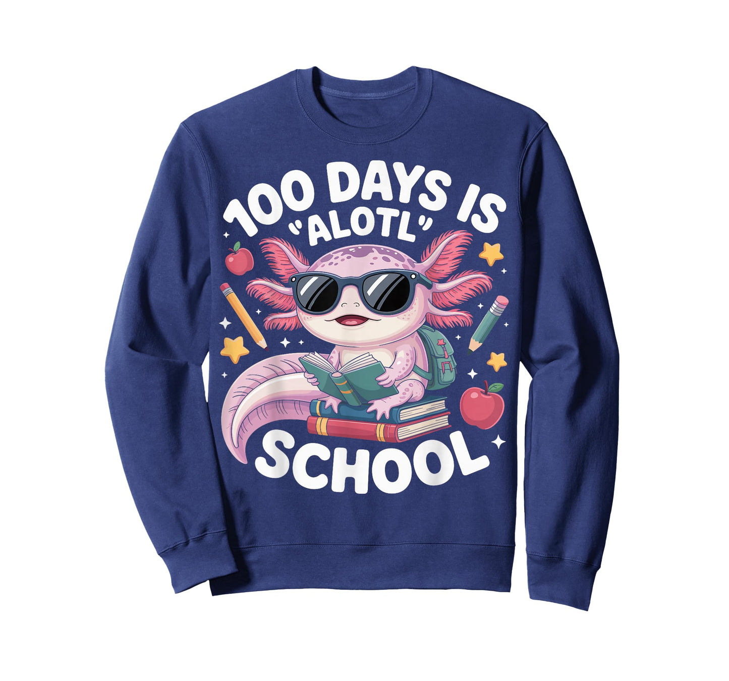 100 Days is Alotl School 100th Day of School Axolotl Kids T-Shirt
