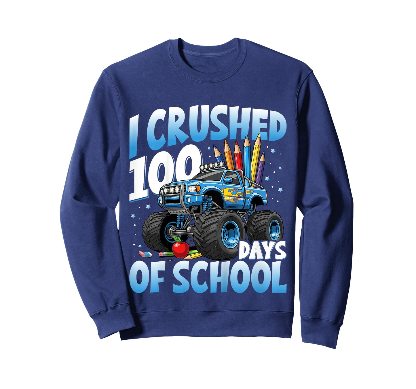 Kids 100 Days of School Monster Truck 100th Day of School Boys T-Shirt