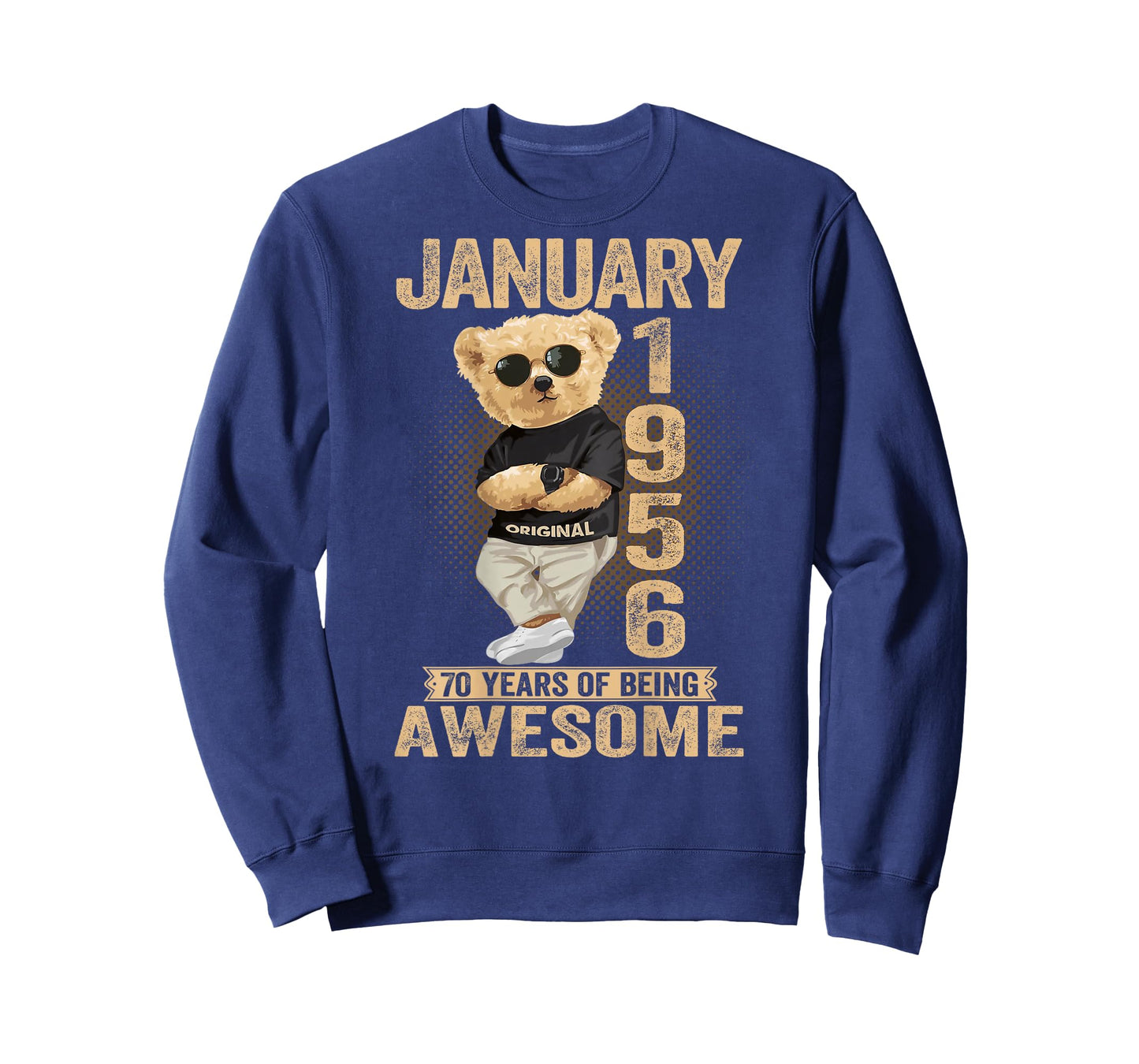 70 Year Old January 1956 Teddy Bear 70th Birthday Men Women T-Shirt