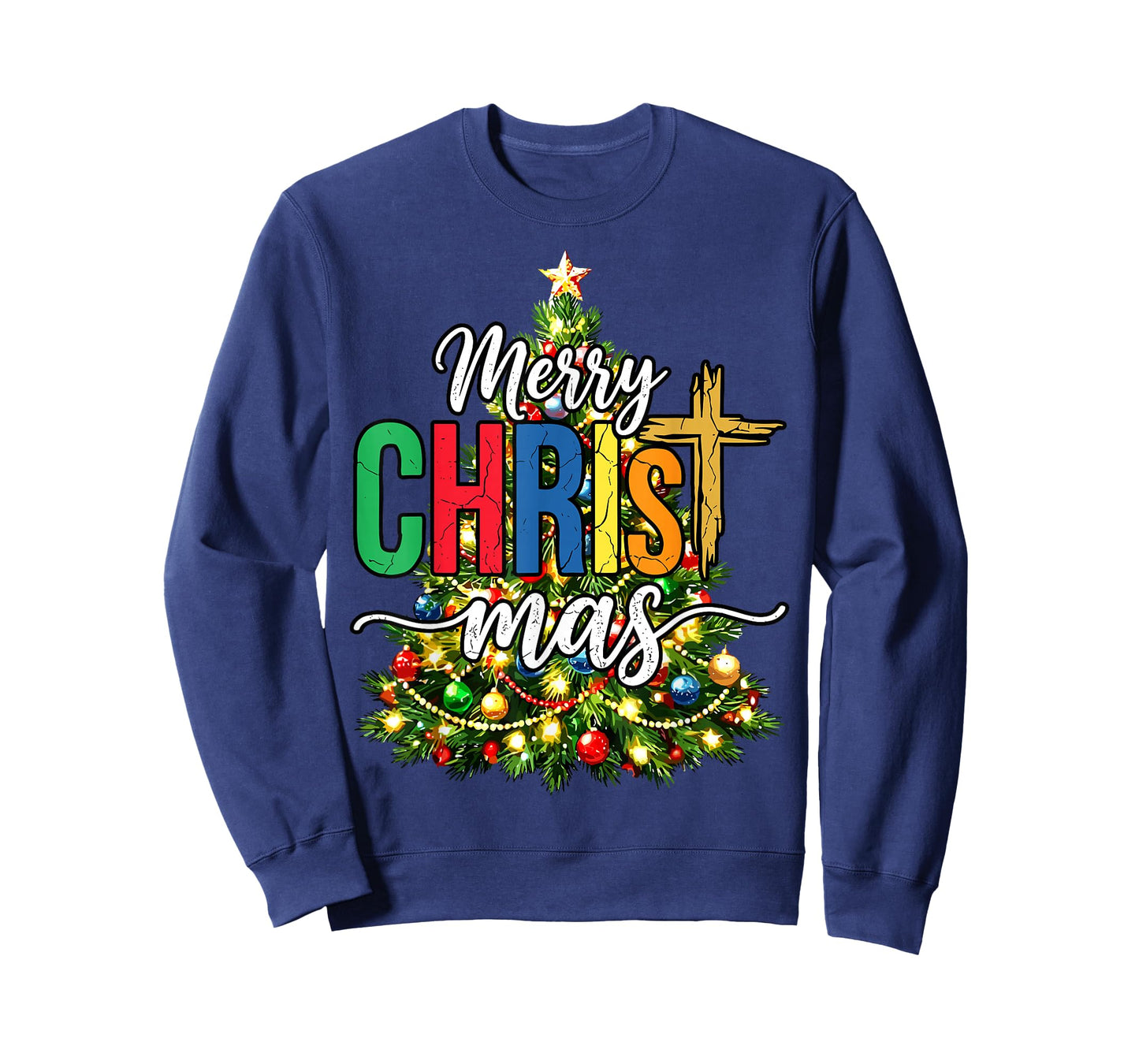 Merry Christmas Tree Christian Xmas T-Shirt