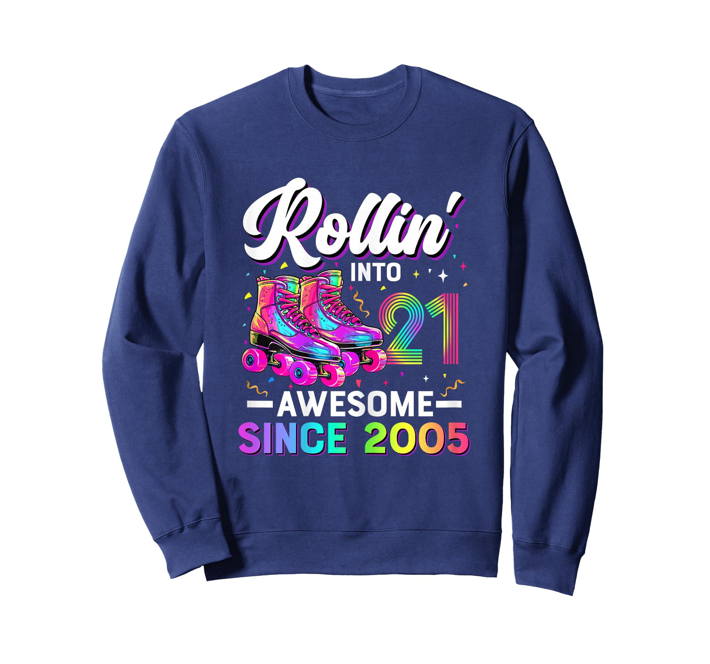 21st Birthday Shirt Girl 21 Year Old Roller Skate Skating T-Shirt